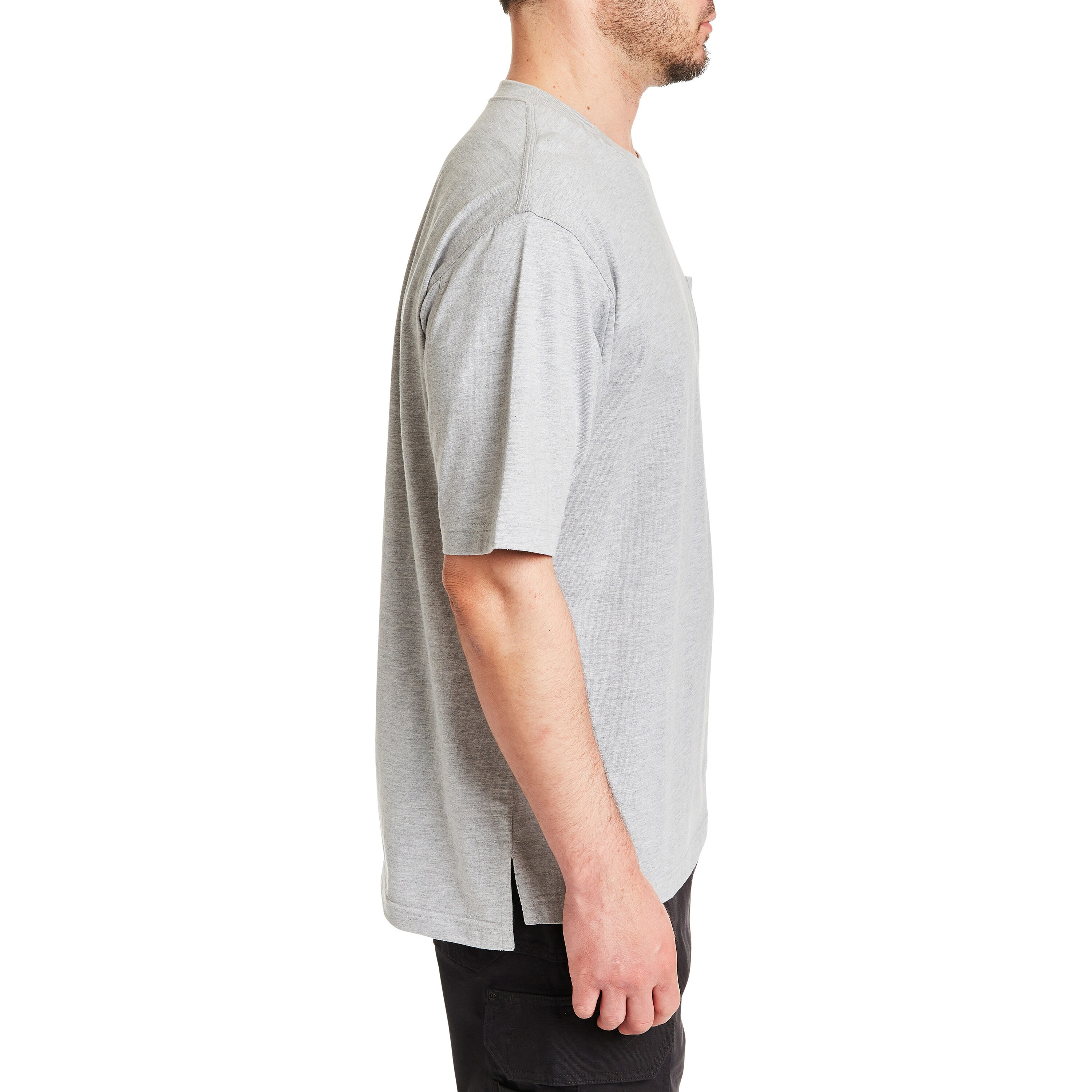 Playera de manga corta gris de punto para hombre de Smith's Workwear (Grande)