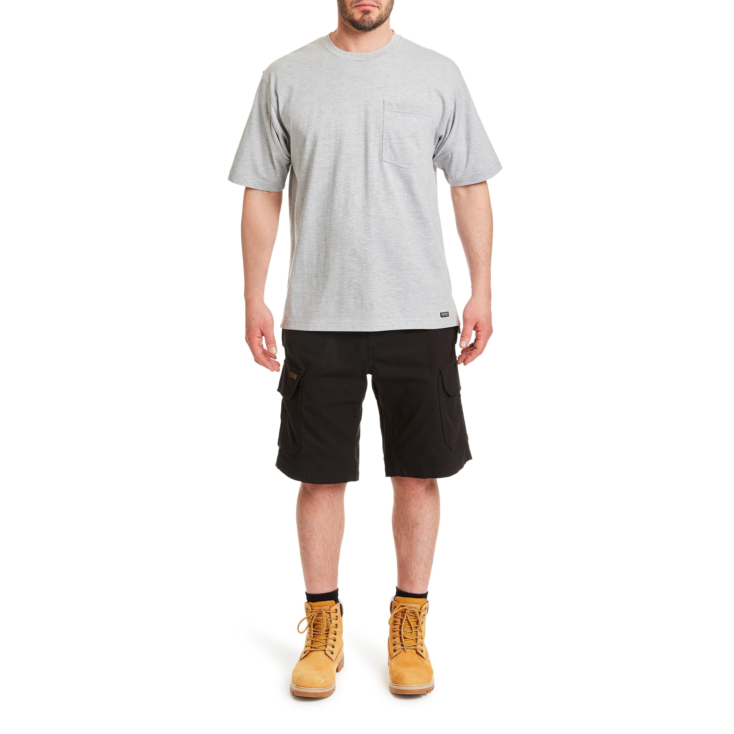 Playera de manga corta gris de punto para hombre de Smith's Workwear (Grande)