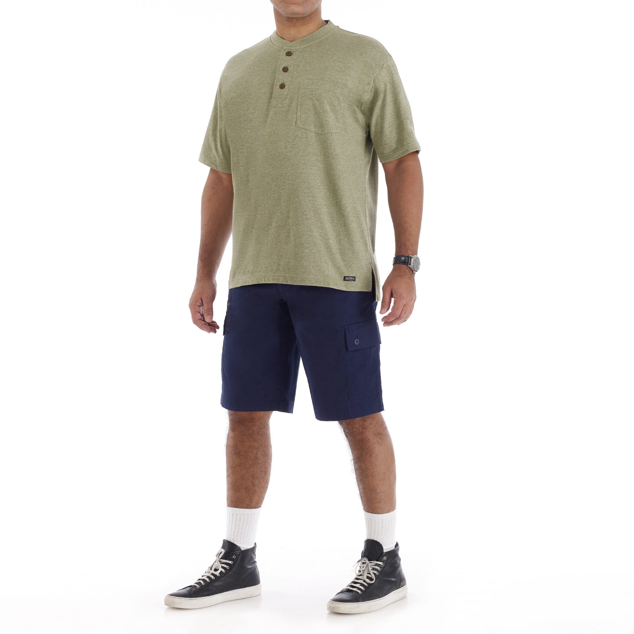 Playera de Manga Corta de Punto Verde para Hombre de Smith's Workwear (XL)