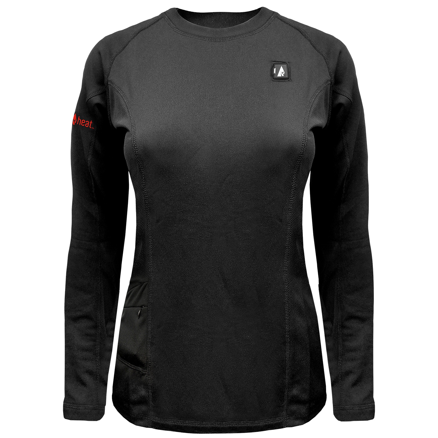 Playera térmica de manga larga negra para mujeres de ActionHeat (Grande)