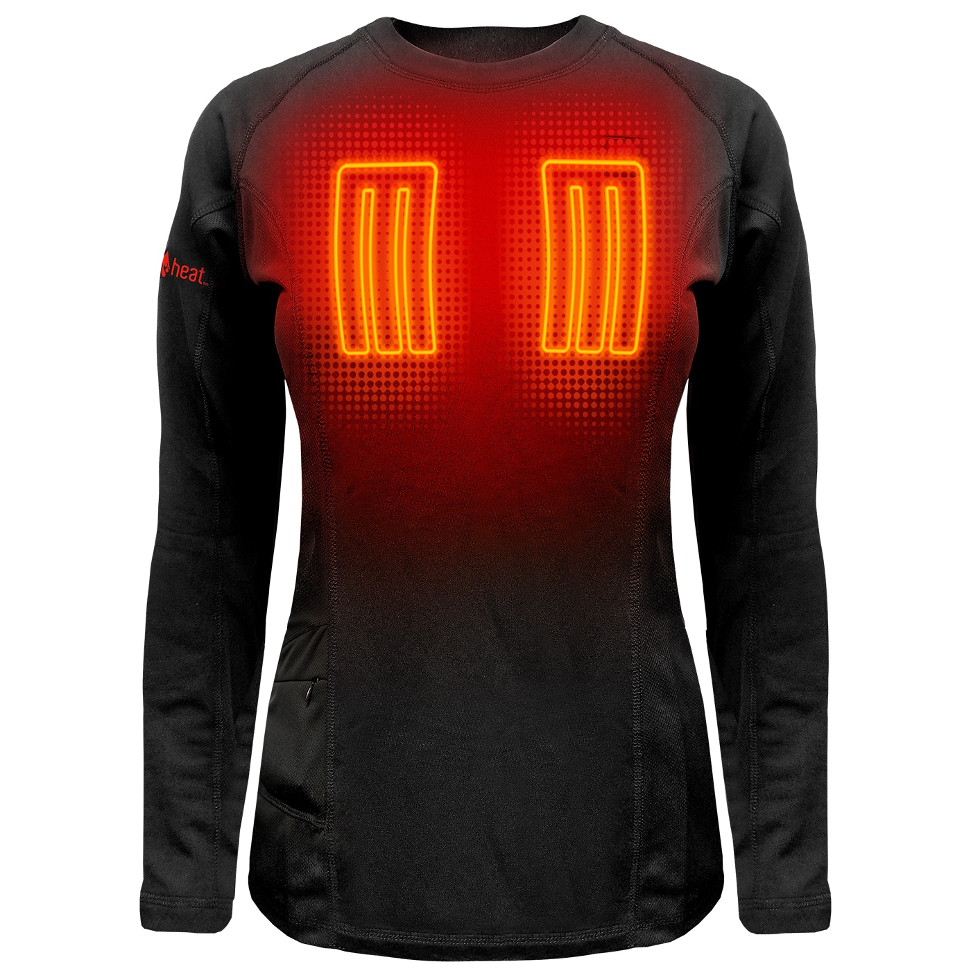 Playera térmica de manga larga negra para mujeres de ActionHeat (Grande)