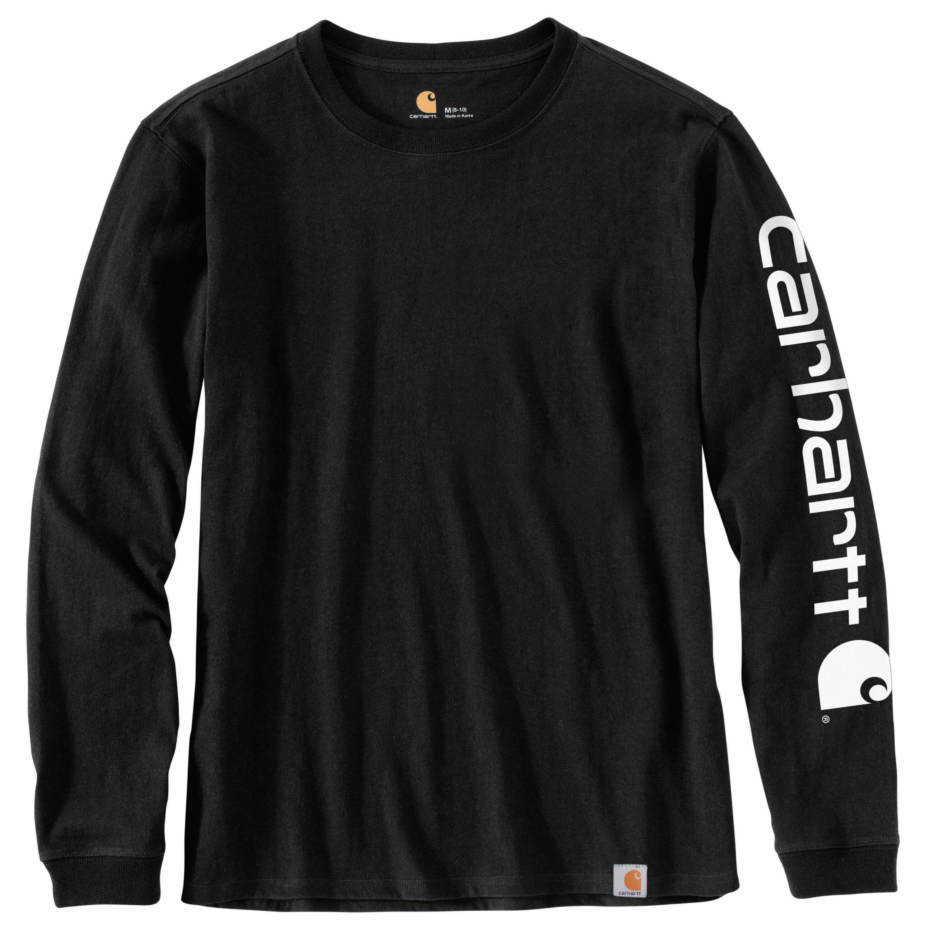 Playera de manga larga de algodón negra para mujer de Carhartt (Talla Mediana) 103401-001MREG