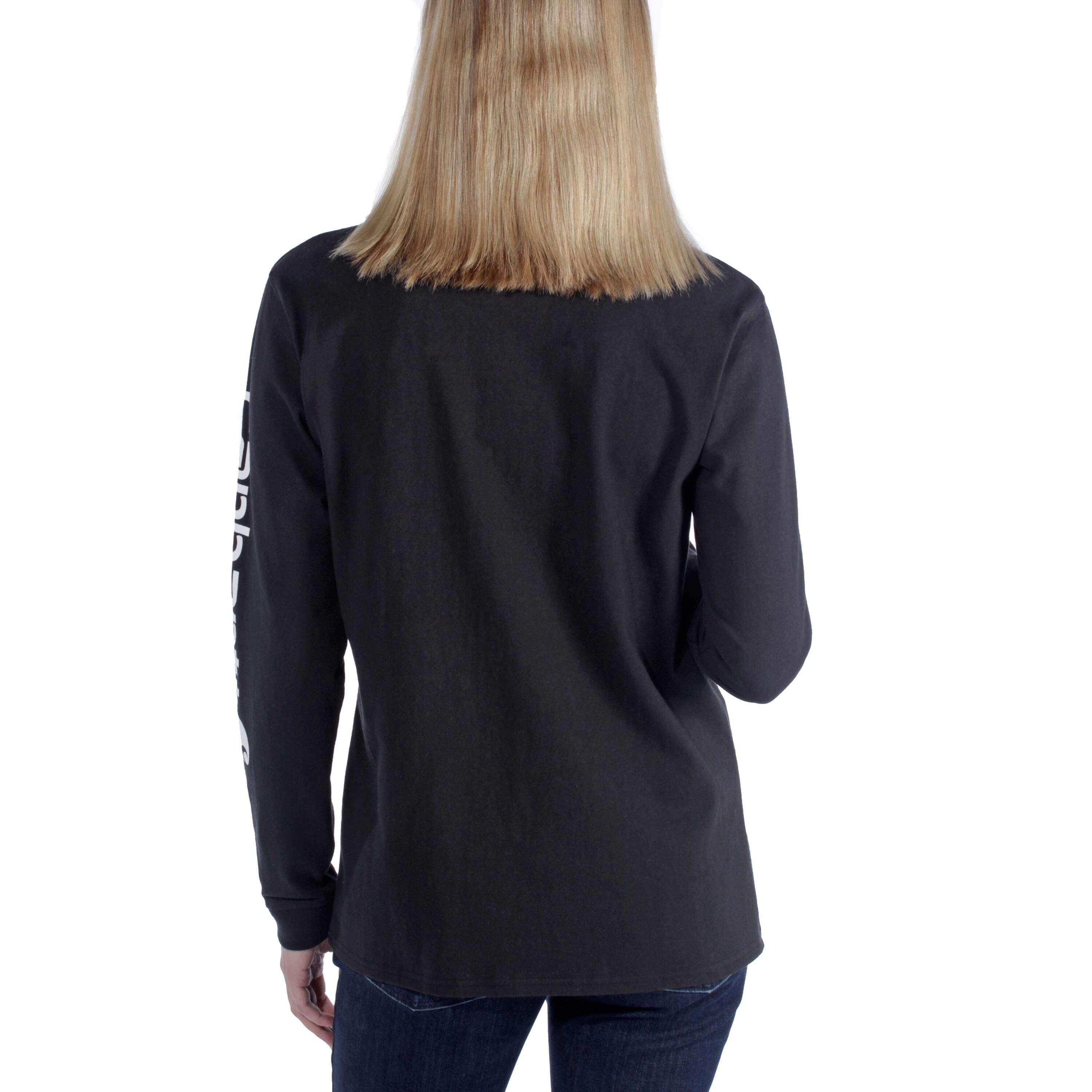 Playera de manga larga de algodón negra para mujer de Carhartt (Talla Mediana) 103401-001MREG