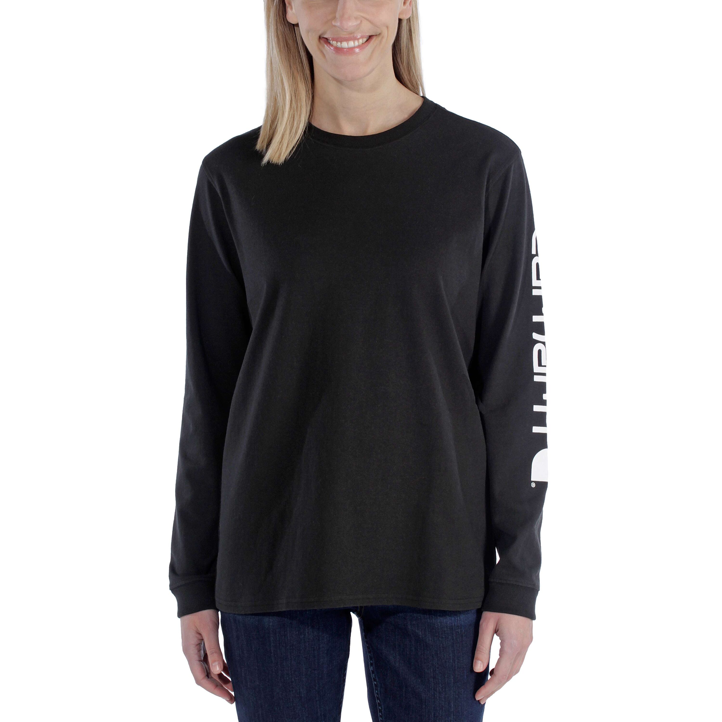 Playera de manga larga de algodón negra para mujer de Carhartt (Talla Mediana) 103401-001MREG