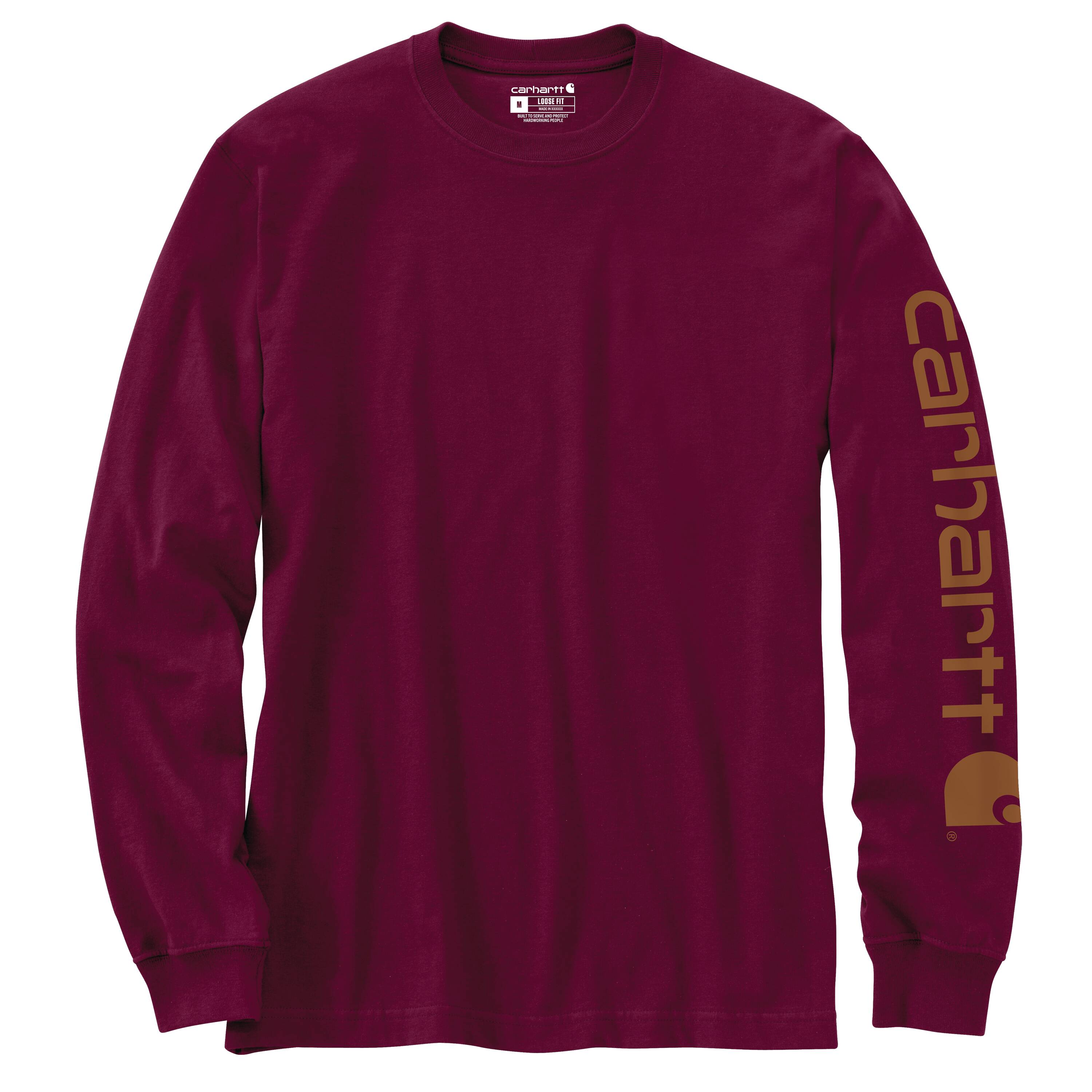 Playera de manga larga en punto rojo sólido para hombre de Carhartt (3XL) K231-PRT3XLREG