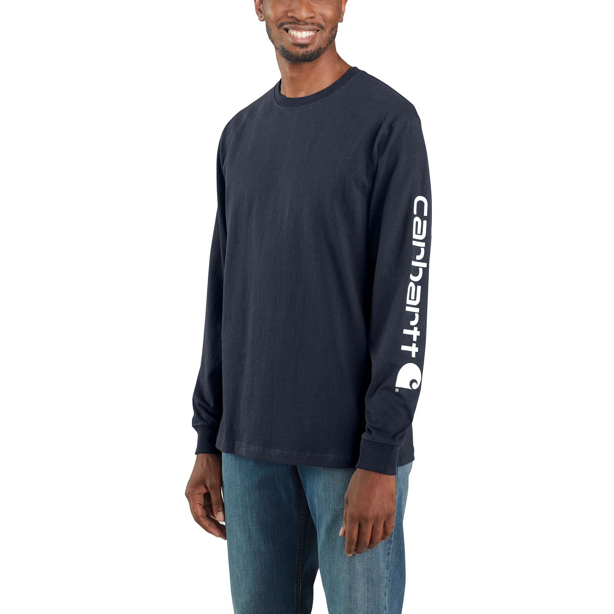 Suéter de manga larga azul sólido de punto para hombre de Carhartt (3XL)