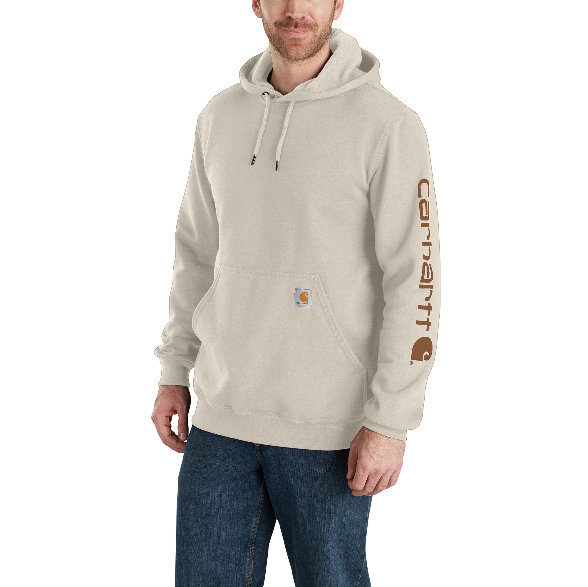 Sudadera de manga larga de felpa en color blanco hueso para hombre Carhartt (XL)