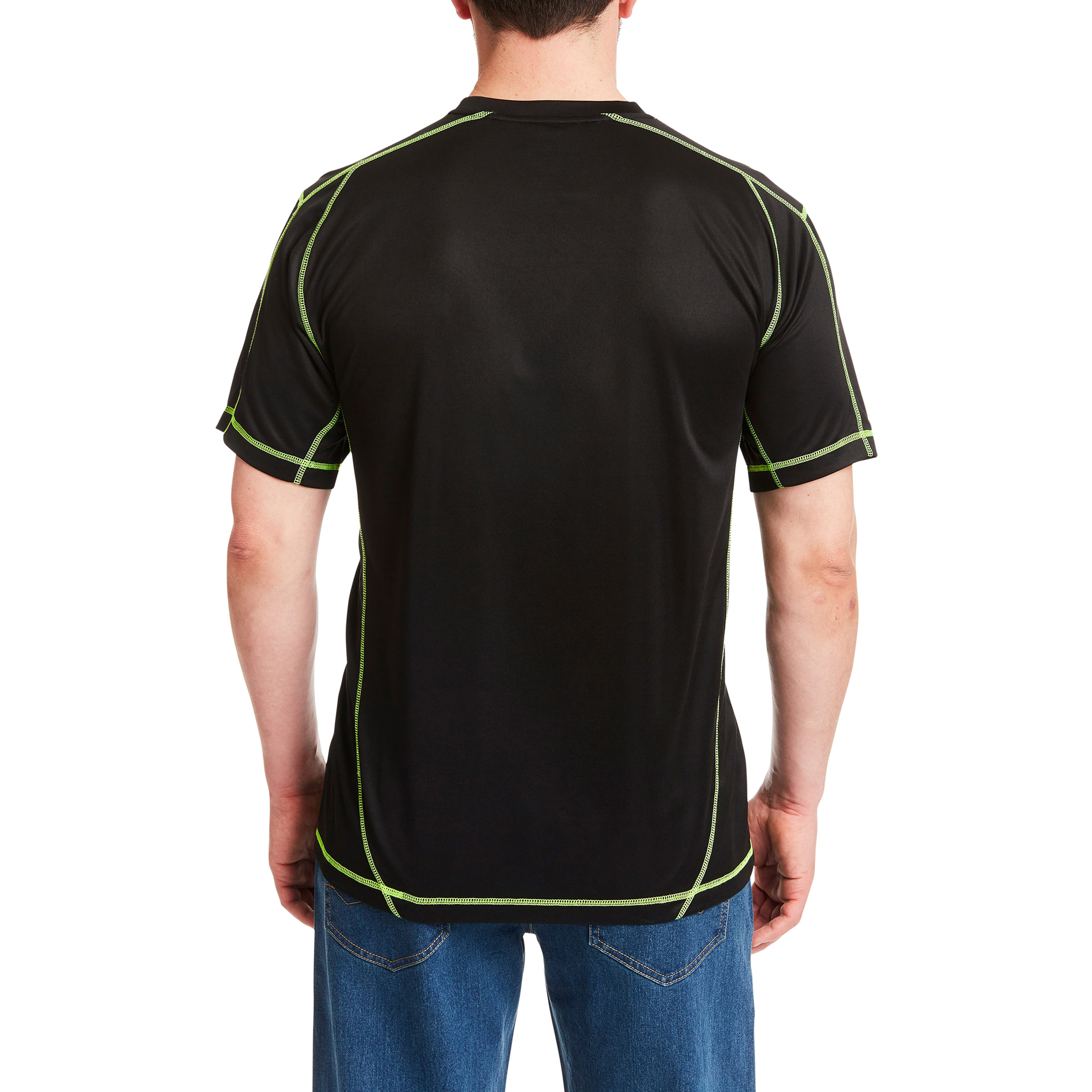 Playera negra de manga corta de punto para hombre de Smith's Workwear (Grande)