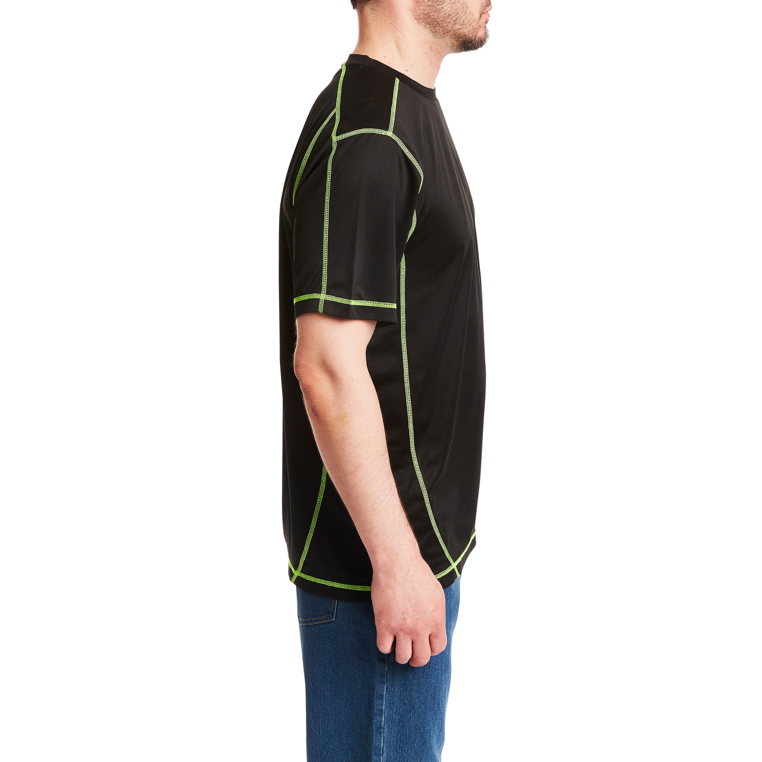 Playera negra de manga corta de punto para hombre de Smith's Workwear (Grande)