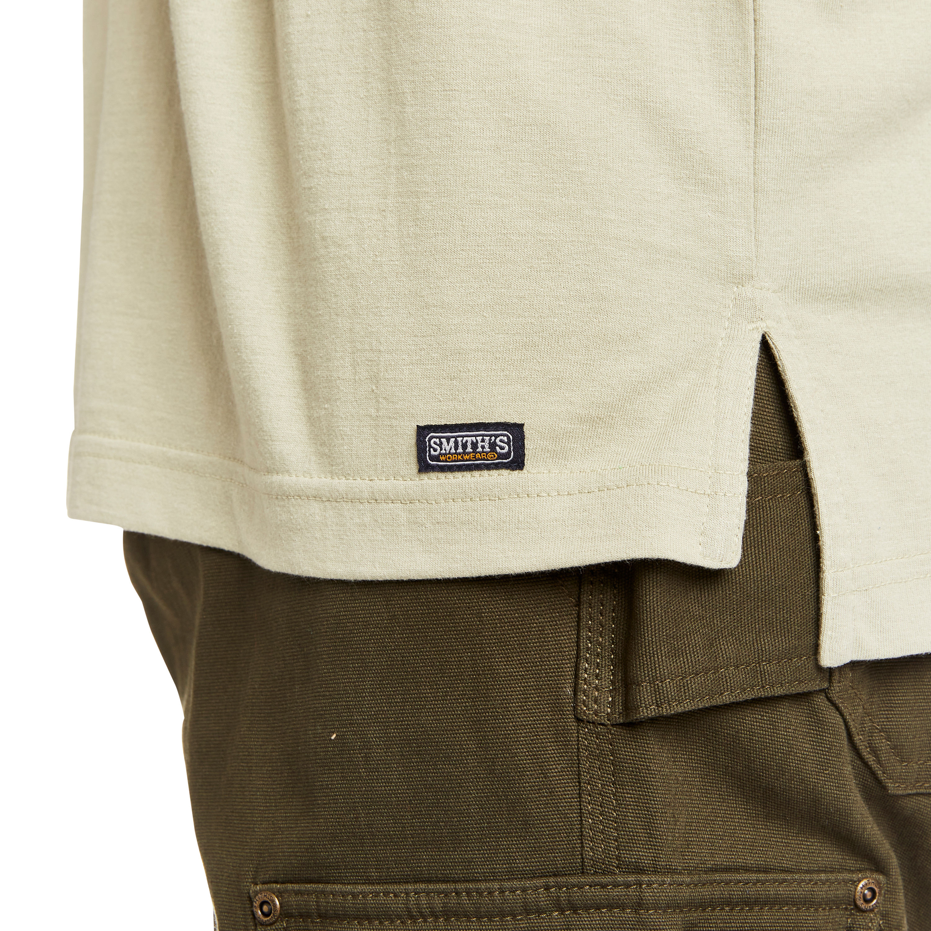 Playera de manga corta verde sólido de punto para hombres de Smith's Workwear (Talla Mediana)