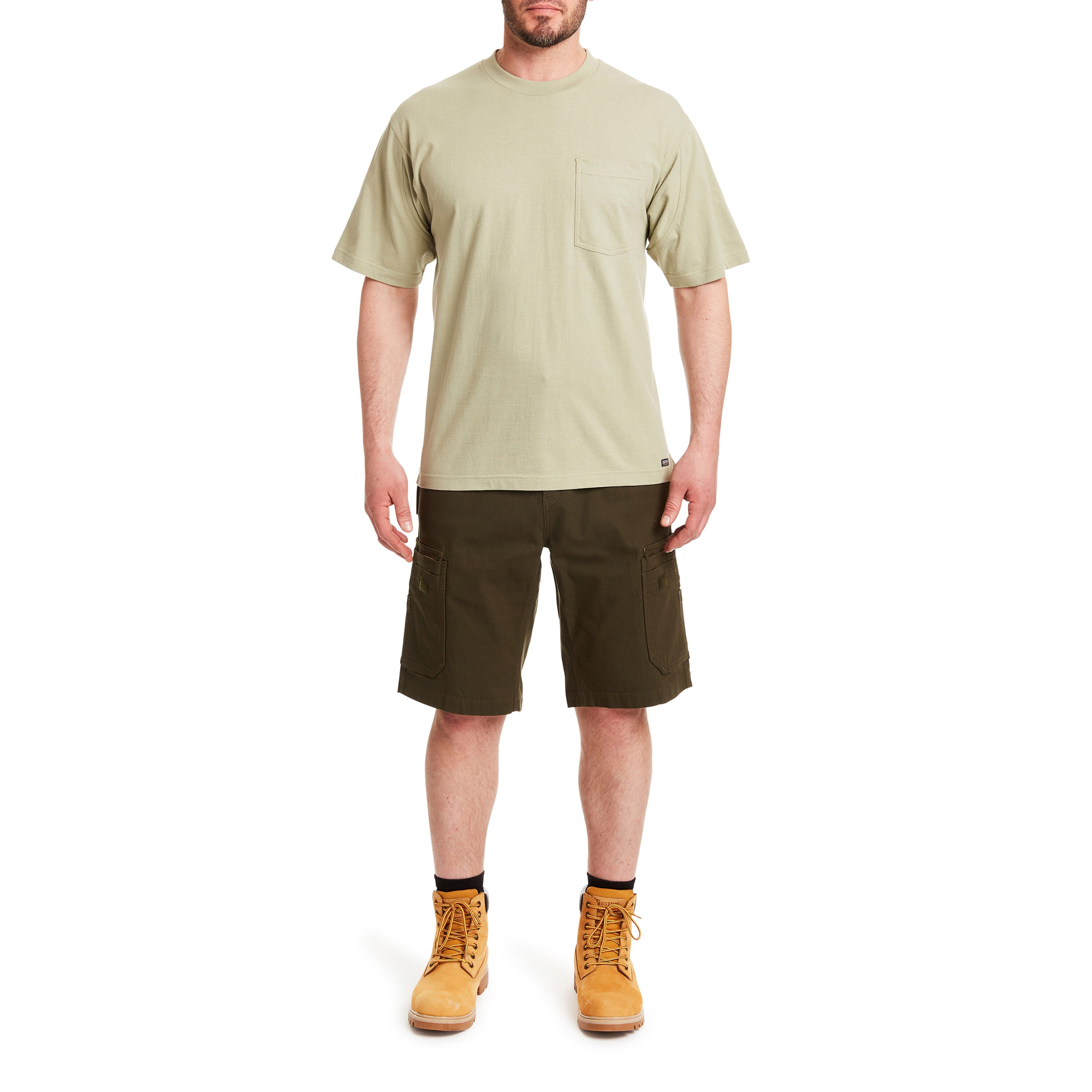 Playera de manga corta verde sólido de punto para hombres de Smith's Workwear (Talla Mediana)