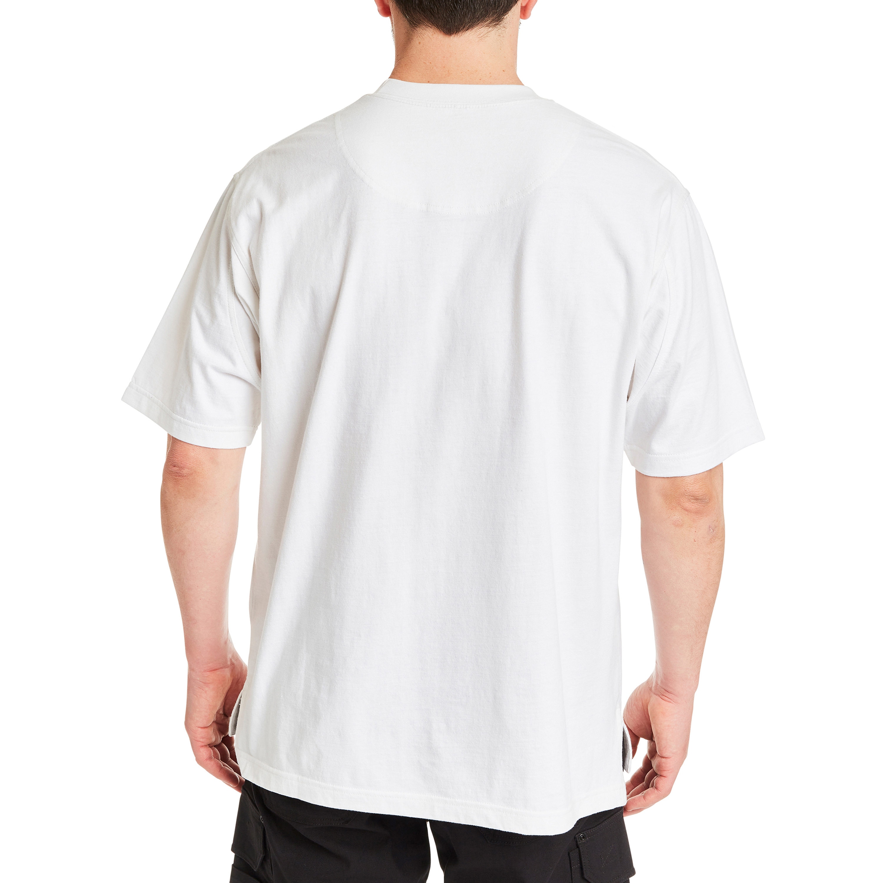 Playera básica de punto blanco de manga corta para hombre de Smith's Workwear (Talla Grande)