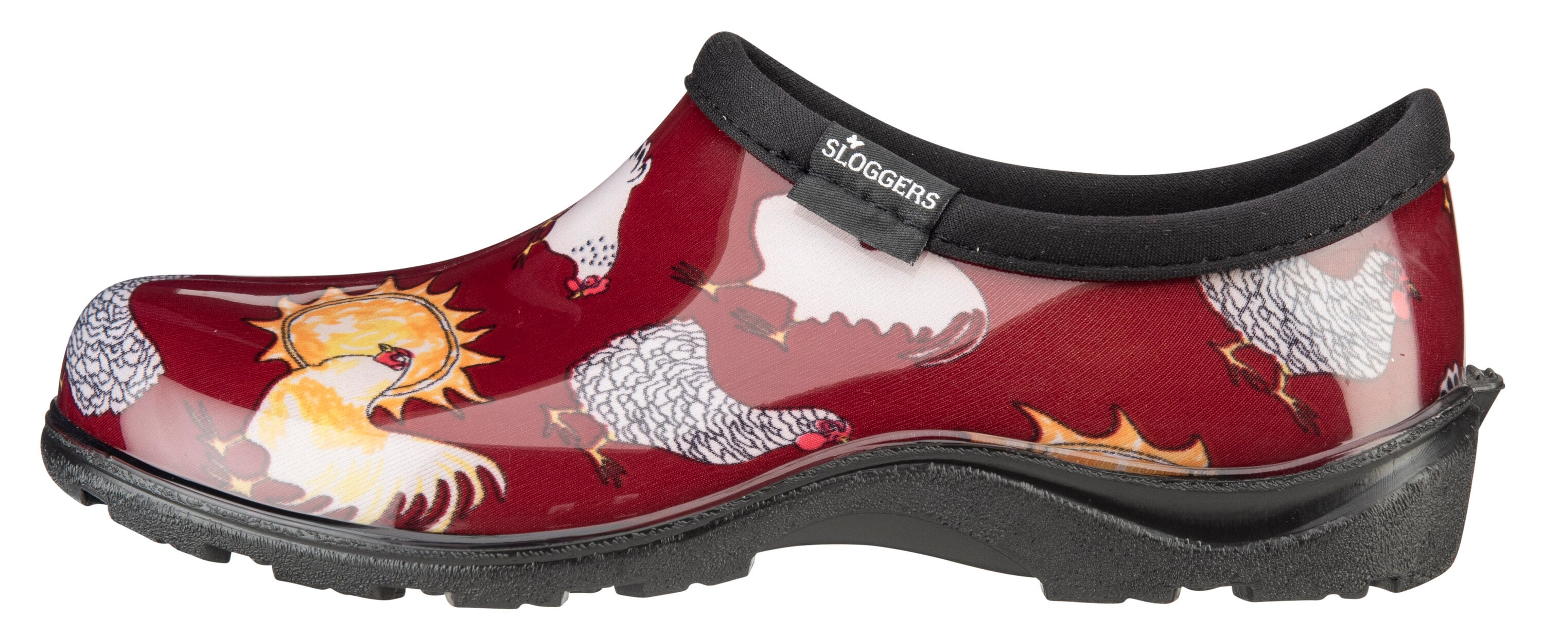 Zapatos Impermeables Rojos con Estampado de Gallinas para Mujer Talla 9 Medium 5116CBR09