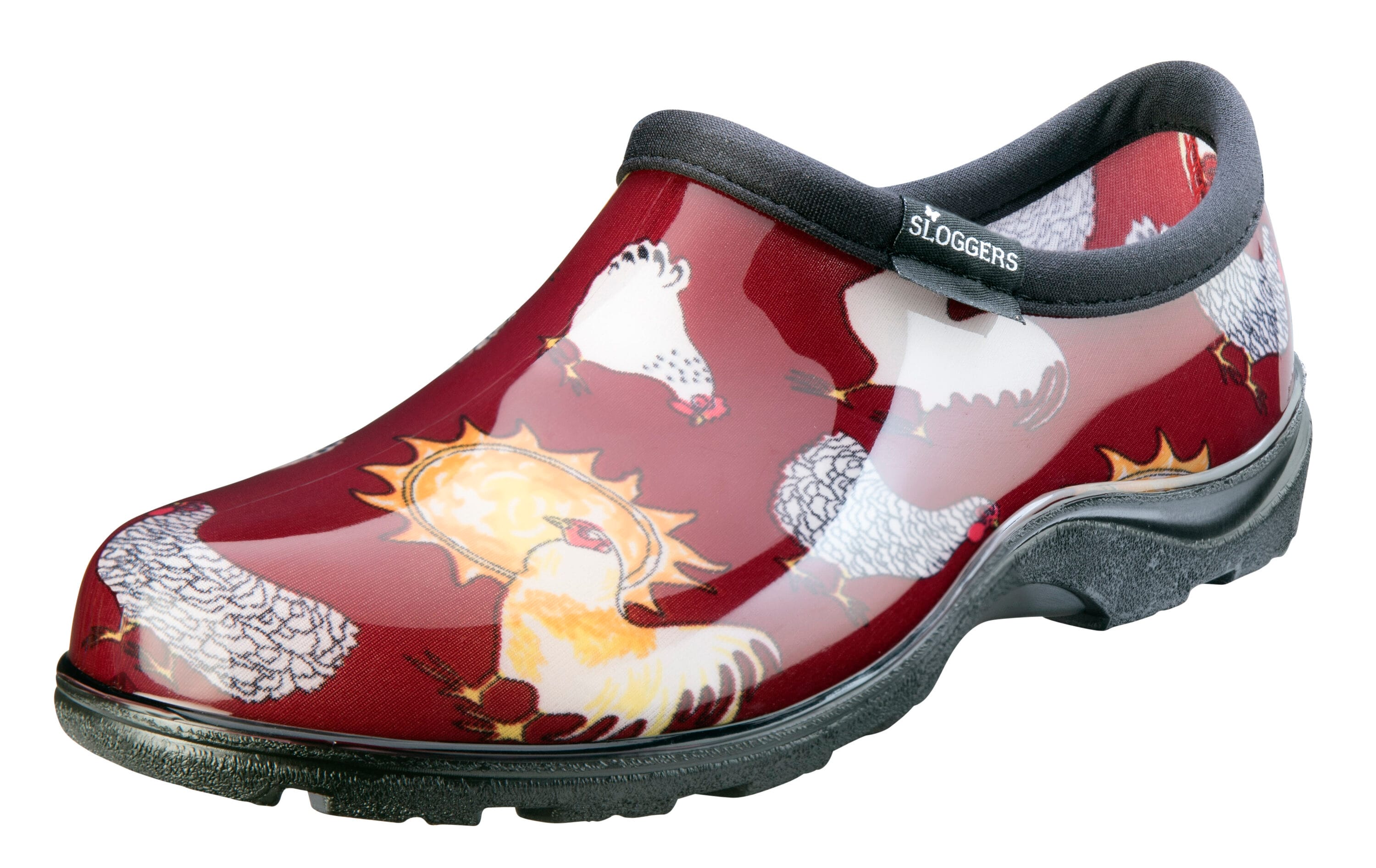 Zapatos Impermeables Rojos con Estampado de Gallinas para Mujer Talla 9 Medium 5116CBR09