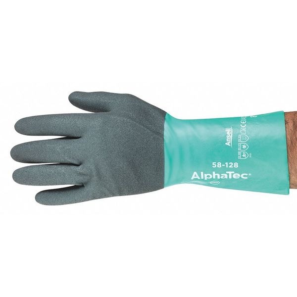 Guantes Resistentes a Químicos de Nitrilo Ansell de 11", Talla 9, 1 Par - 58-128