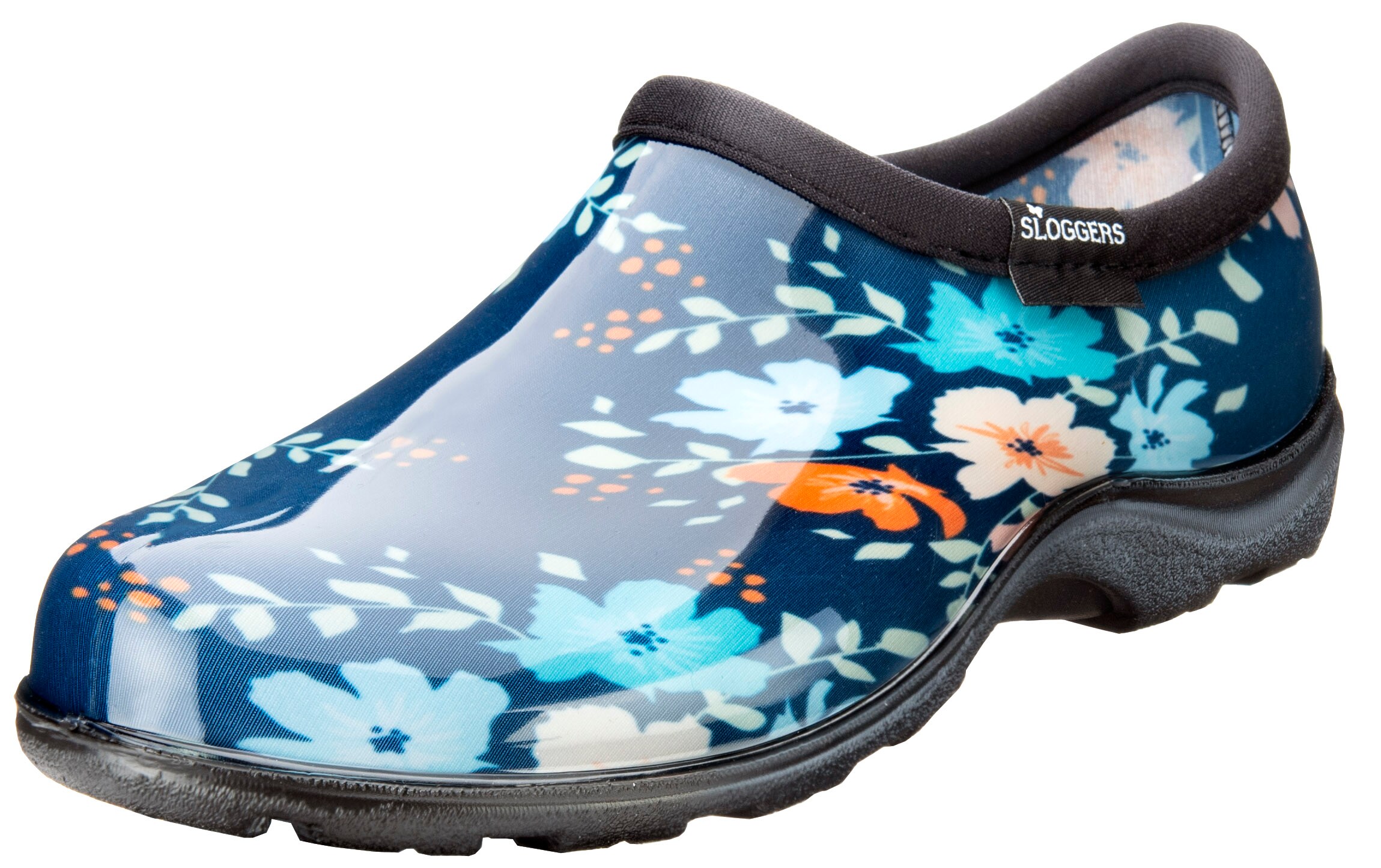 Zapatos Impermeables Azules con Estampado Floral Divertido para Mujer Talla 9 Mediana Sloggersonline