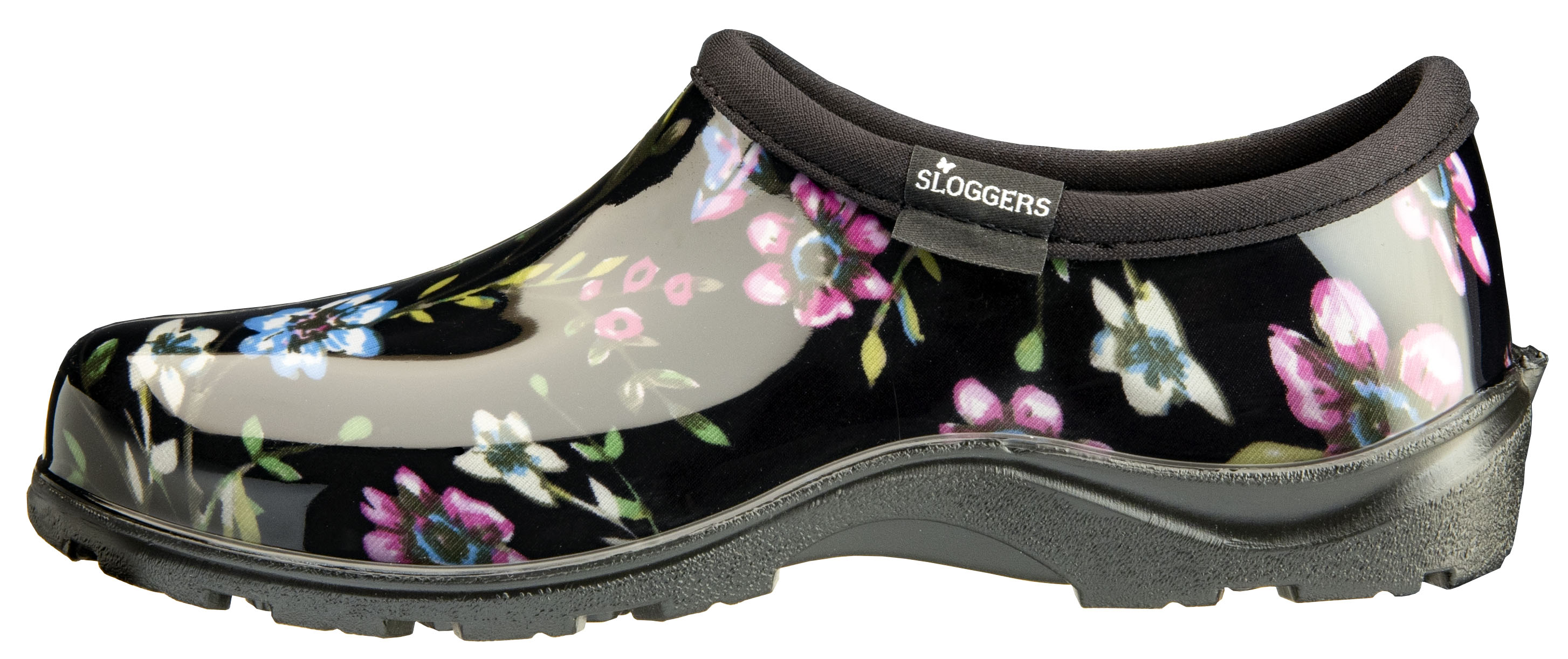 Zapatos impermeables negros con estampado primaveral para mujer Sloggers Talla 9 Mediana 5122DSYBK09