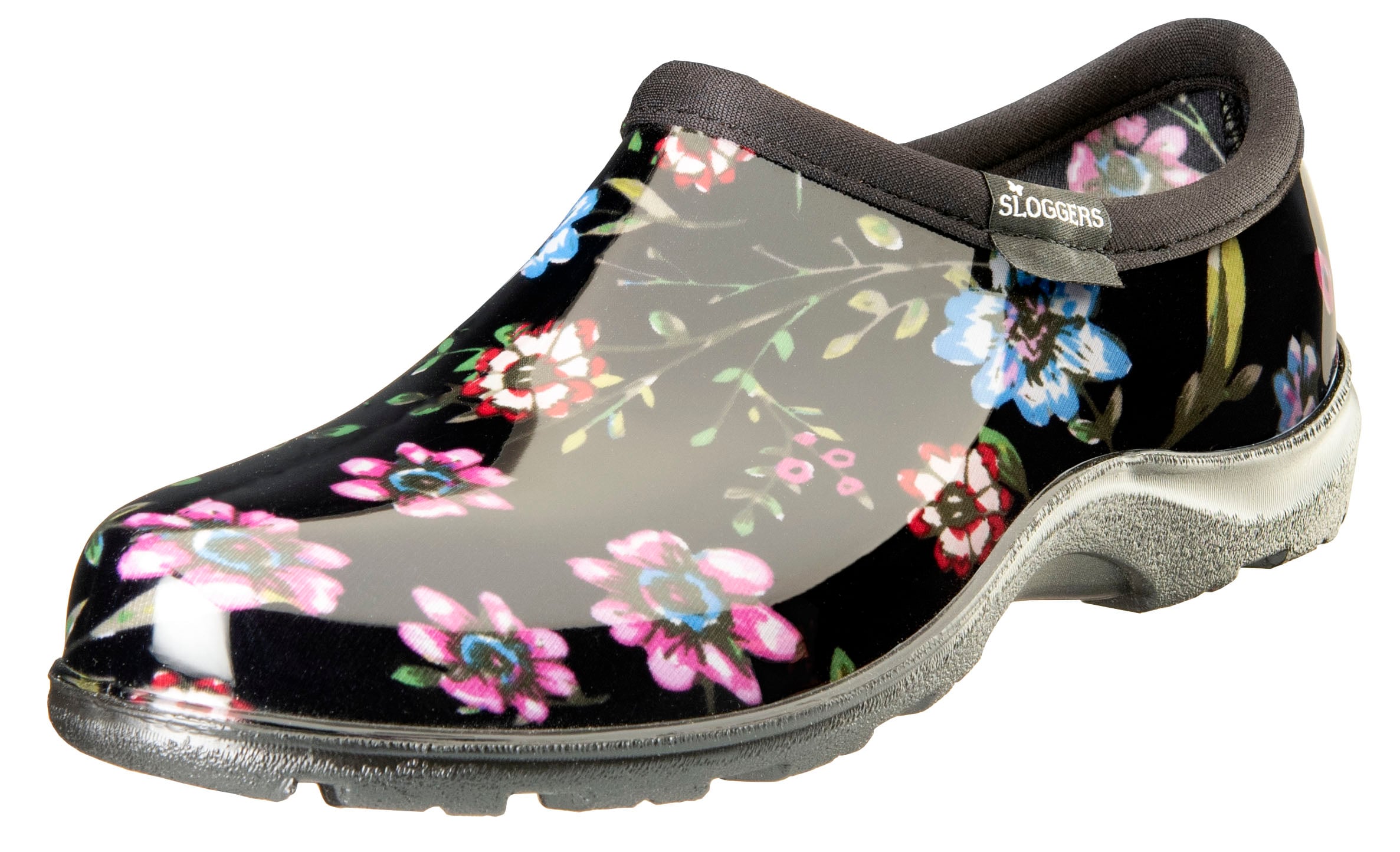 Zapatos impermeables negros con estampado primaveral para mujer Sloggers Talla 9 Mediana 5122DSYBK09