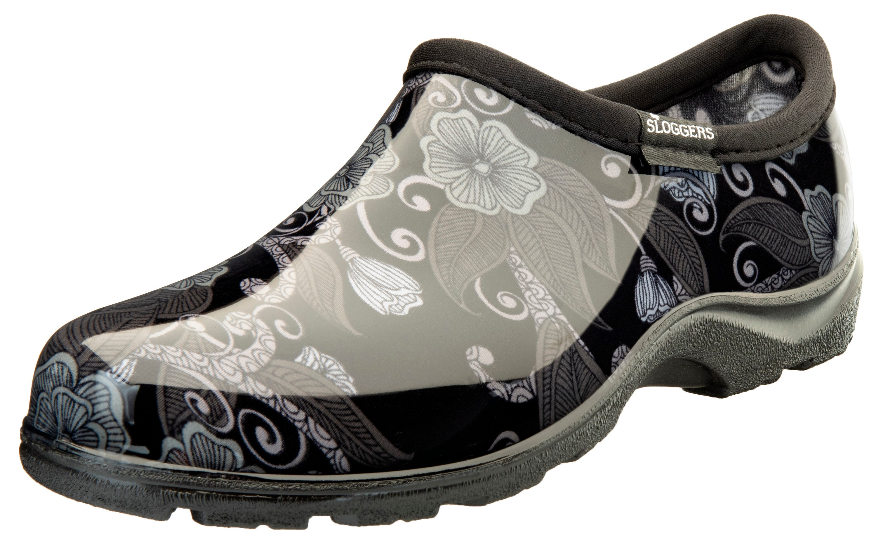 Zapatos Impermeables de Mujer con Estampado Floral Moderno en Negro Talla: 9 Mediano 5120MODBK09