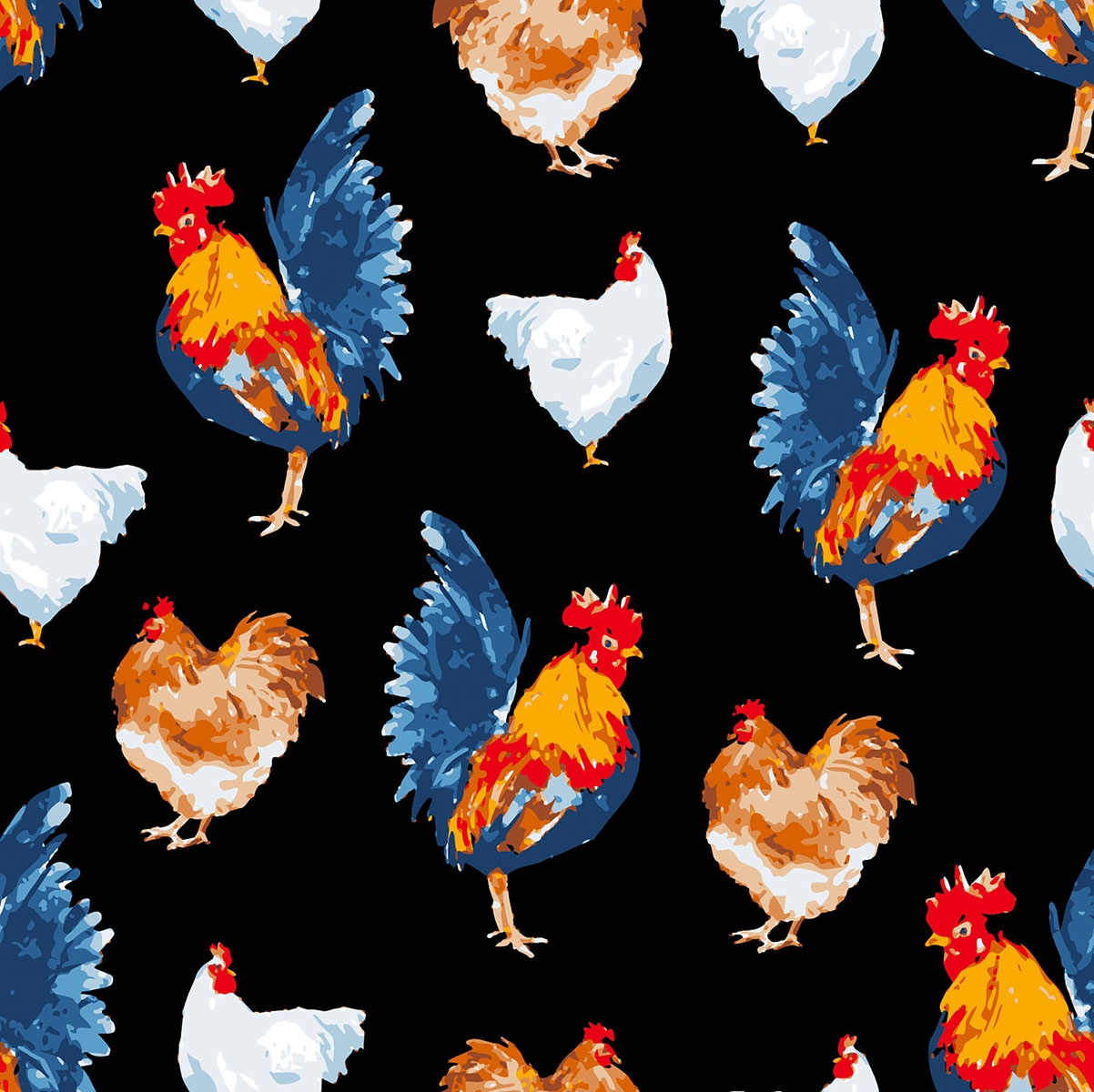 Zapatos impermeables negros con estampado de gallinas para mujer Sloggers Talla: 9 Mediana 5121CHKBK09