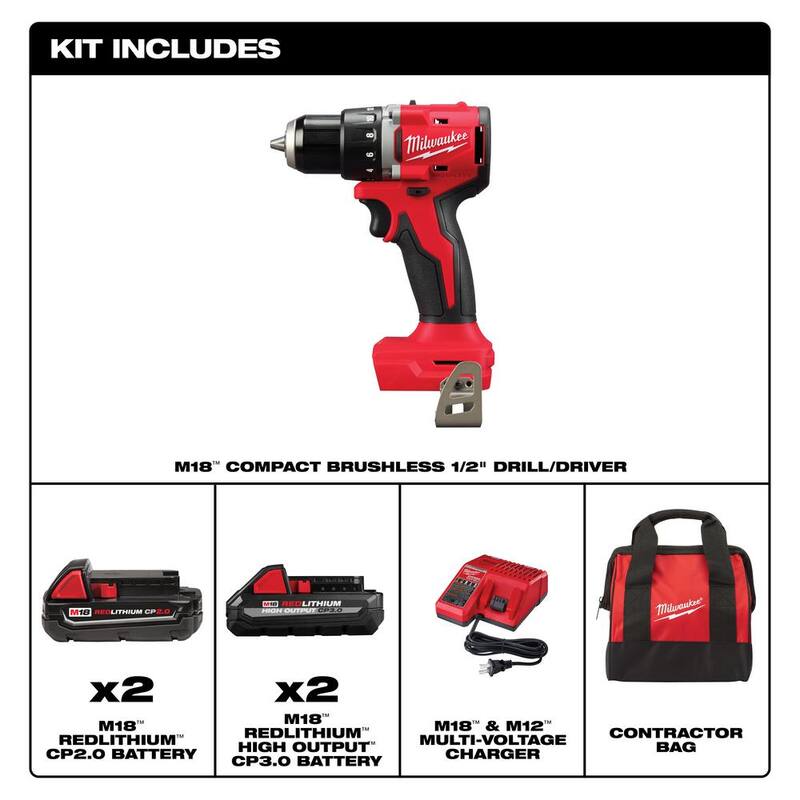 Milwaukee M18 18-Volt Lithium-Ion Brushless Cordless 1/2 in. Compact Drill/Driver Kit con (4) Baterías, Cargador y Estuche - 3601-22CT-48-11-1837

Milwaukee M18 18-Voltio Iones de Litio sin Escobillas Inalámbrico 1/2 pulg. Kit de Taladro/Atornillador Compacto con (4) Baterías, Cargador y Estuche - 3601-22CT-48-11-1837