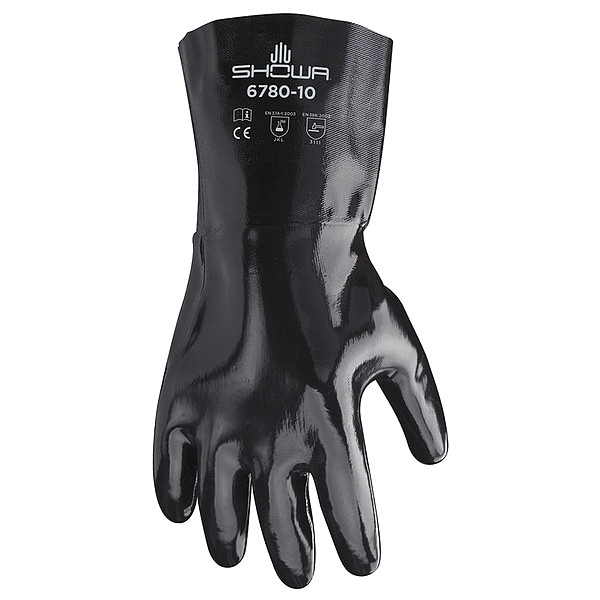Guantes resistentes a productos químicos de 12" Showa, Neopreno, 10, 1 par - 6780.
