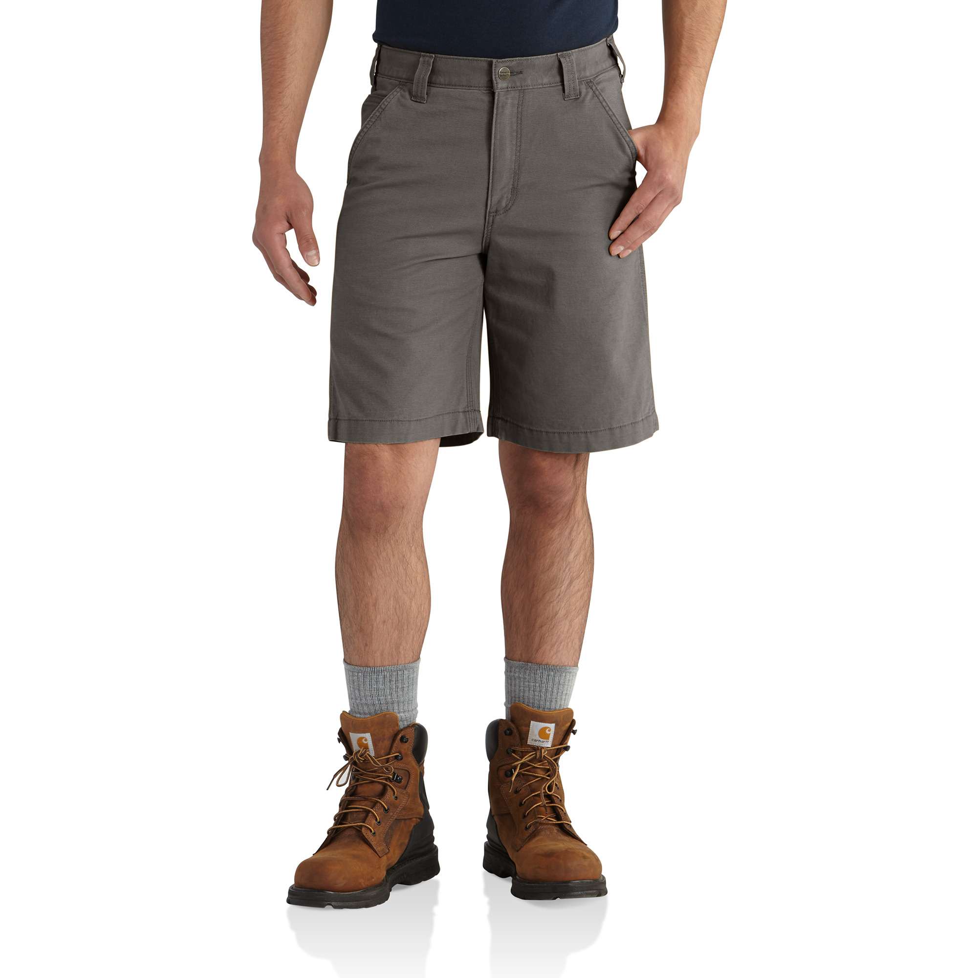 Pantalones cortos de carpintero de lienzo gris para hombre Carhartt de 10 pulgadas (Talla: 36) 102514-039W36