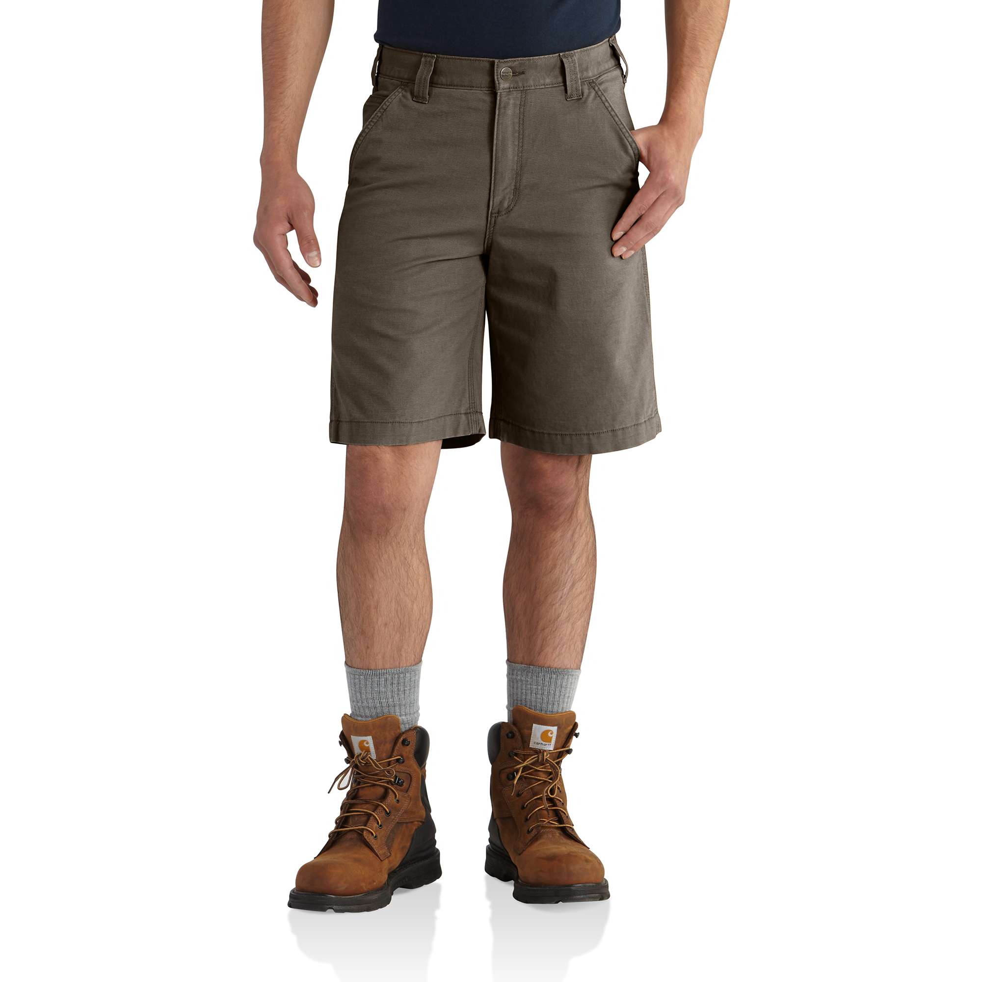 Pantalones cortos de carpintero de lienzo Tarmac de Carhartt para hombre (Talla: 36) 102514-217W36