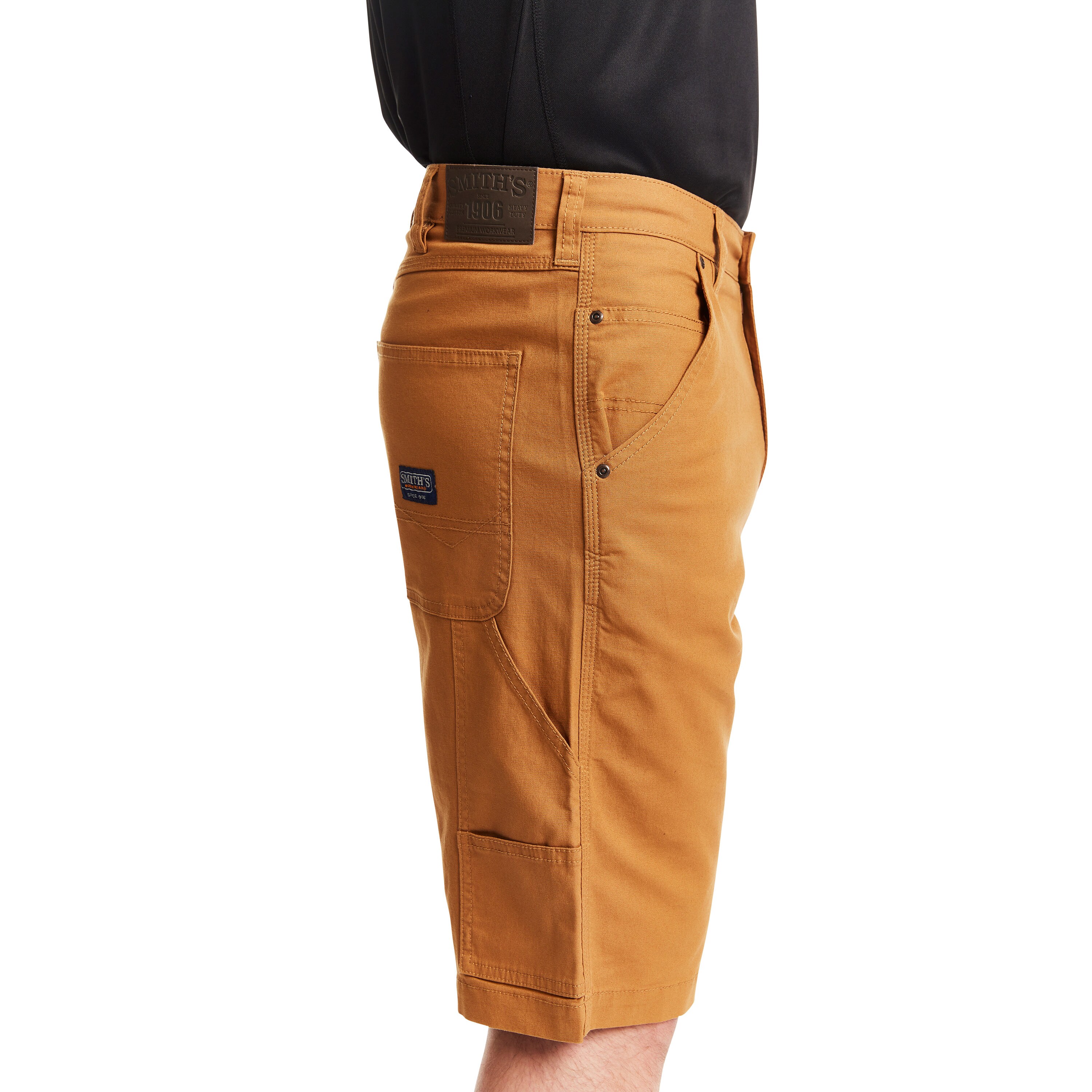 Pantalones cortos de carpintero de lienzo marrón arcilla para hombre de Smith's Workwear (Talla: 34) S2101S-CLBR-34
