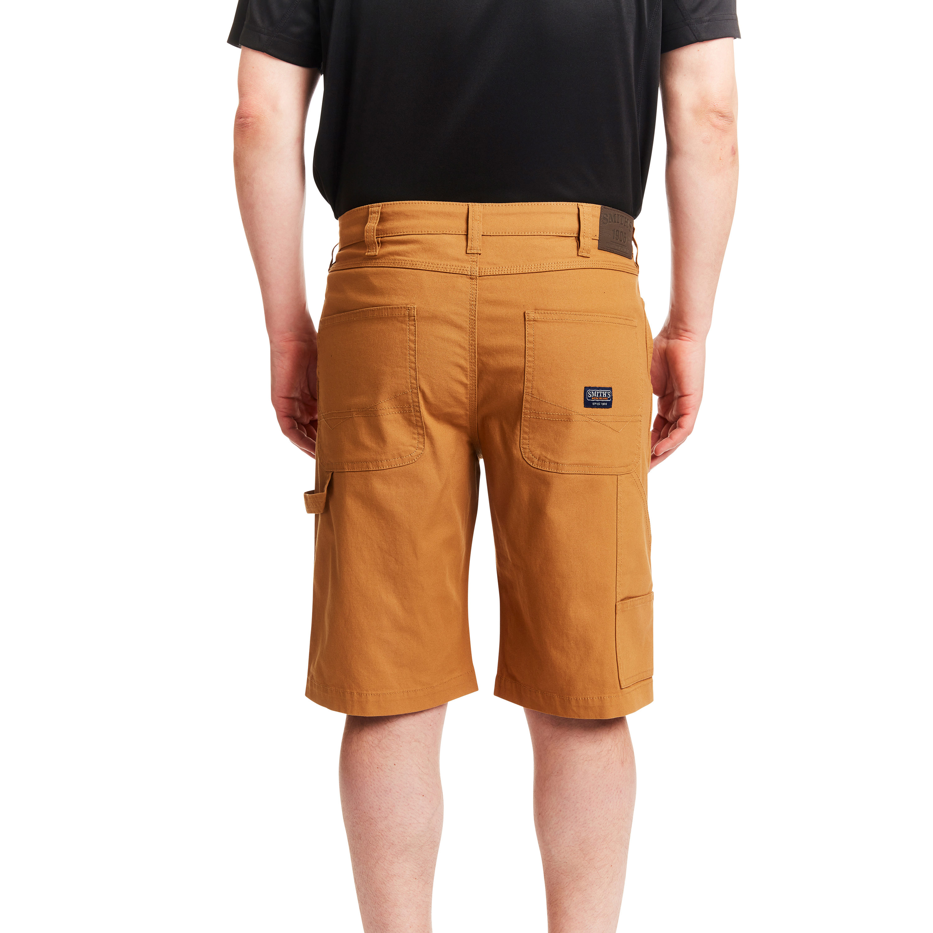 Pantalones cortos de carpintero de lienzo marrón arcilla para hombre de Smith's Workwear (Talla: 34) S2101S-CLBR-34