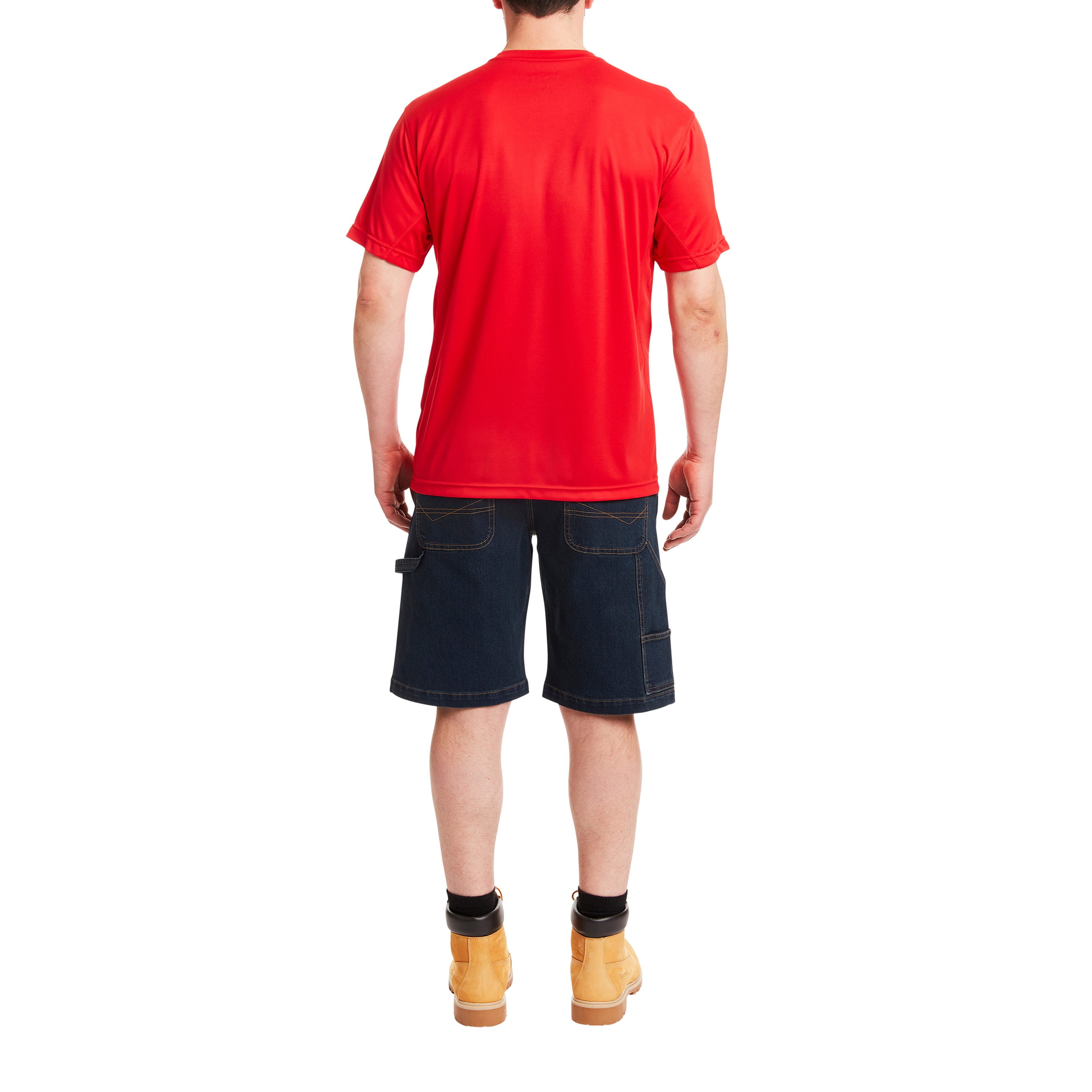 Pantalones cortos de carpintero de mezclilla de lavado vintage oscuro para hombre de Smith's Workwear (Talla: 38)