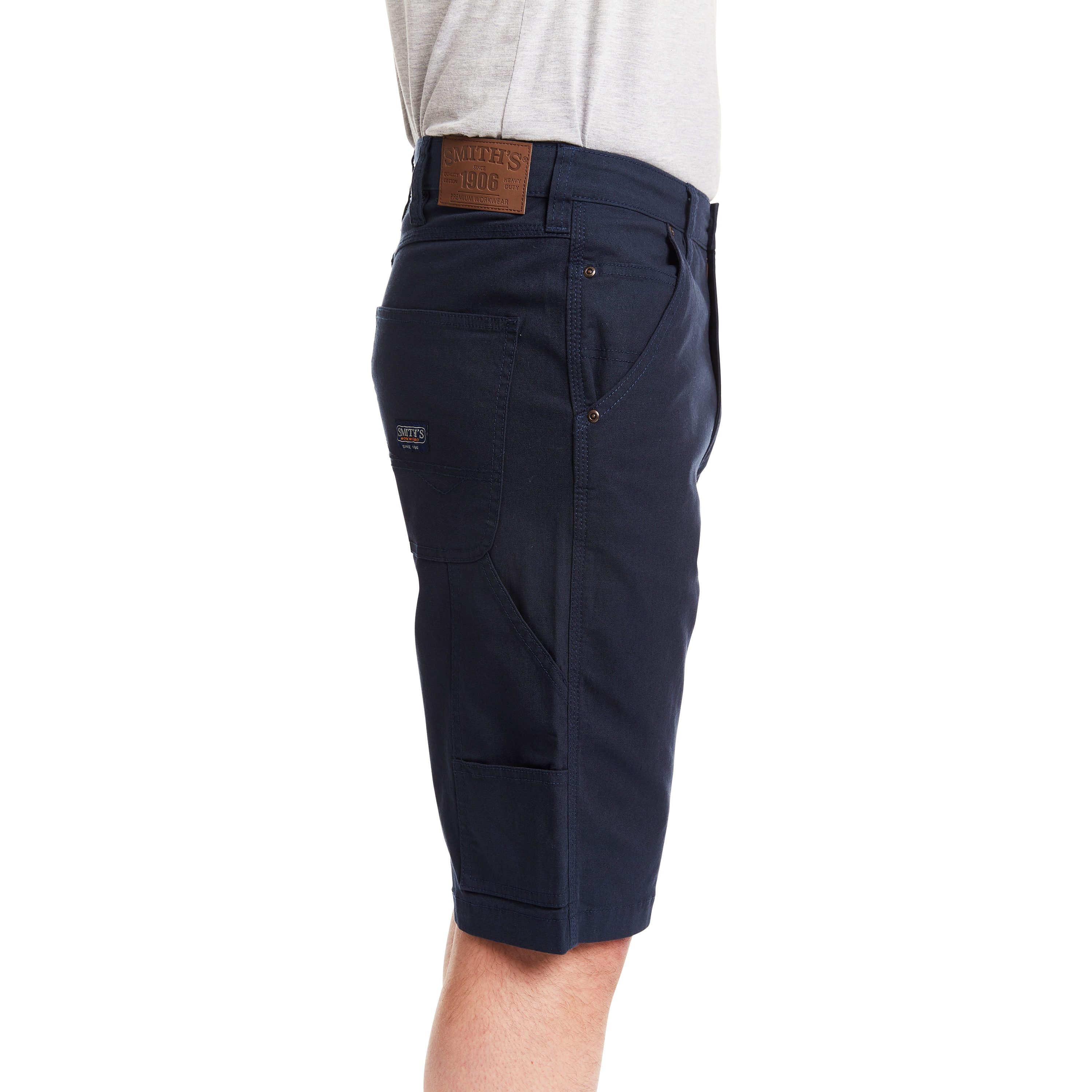 Pantalones cortos de carpintero de lona azul marino para hombre de Smith's Workwear (Talla: 40) S2101S-NAV-40