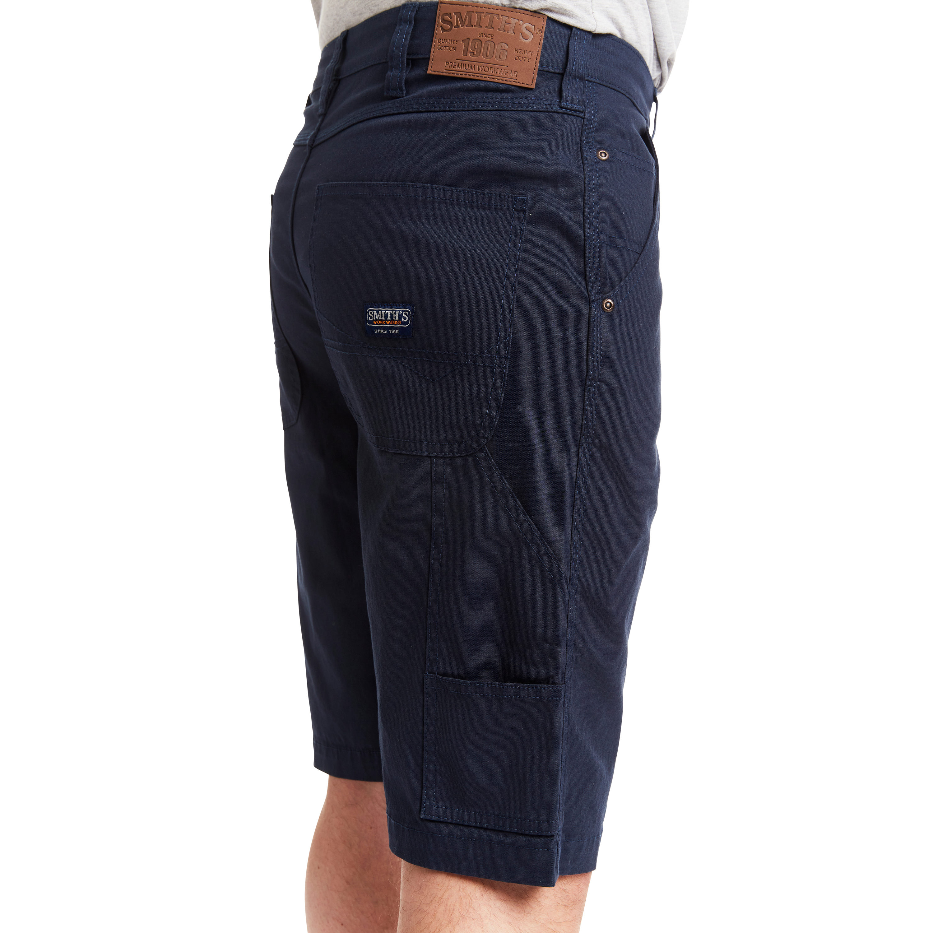 Pantalones cortos de carpintero de lona azul marino para hombre de Smith's Workwear (Talla: 40) S2101S-NAV-40
