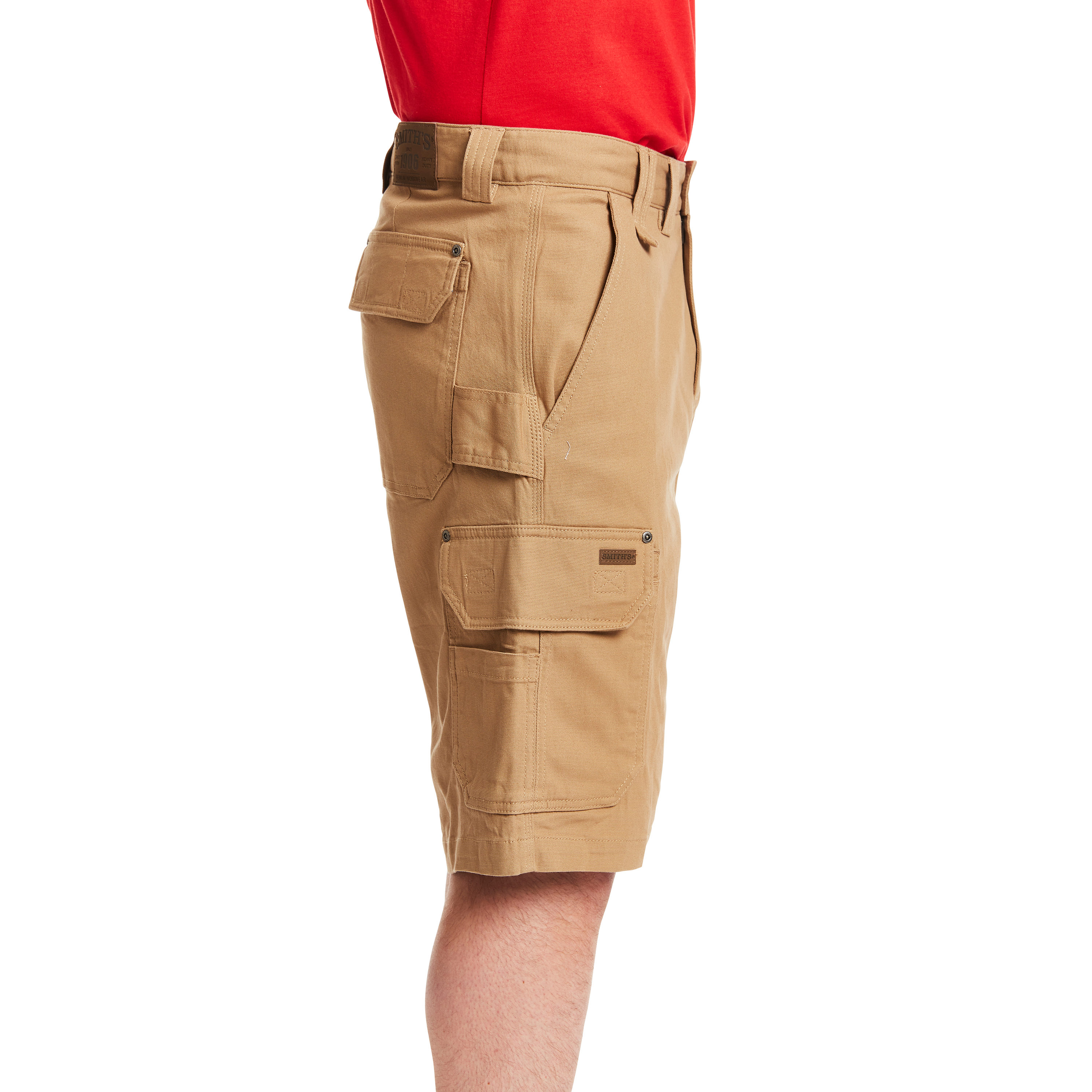 Pantalones cortos cargo de lona en color khaki para hombre de Smith's Workwear (Talla: 40) S2955S-KHA-40
