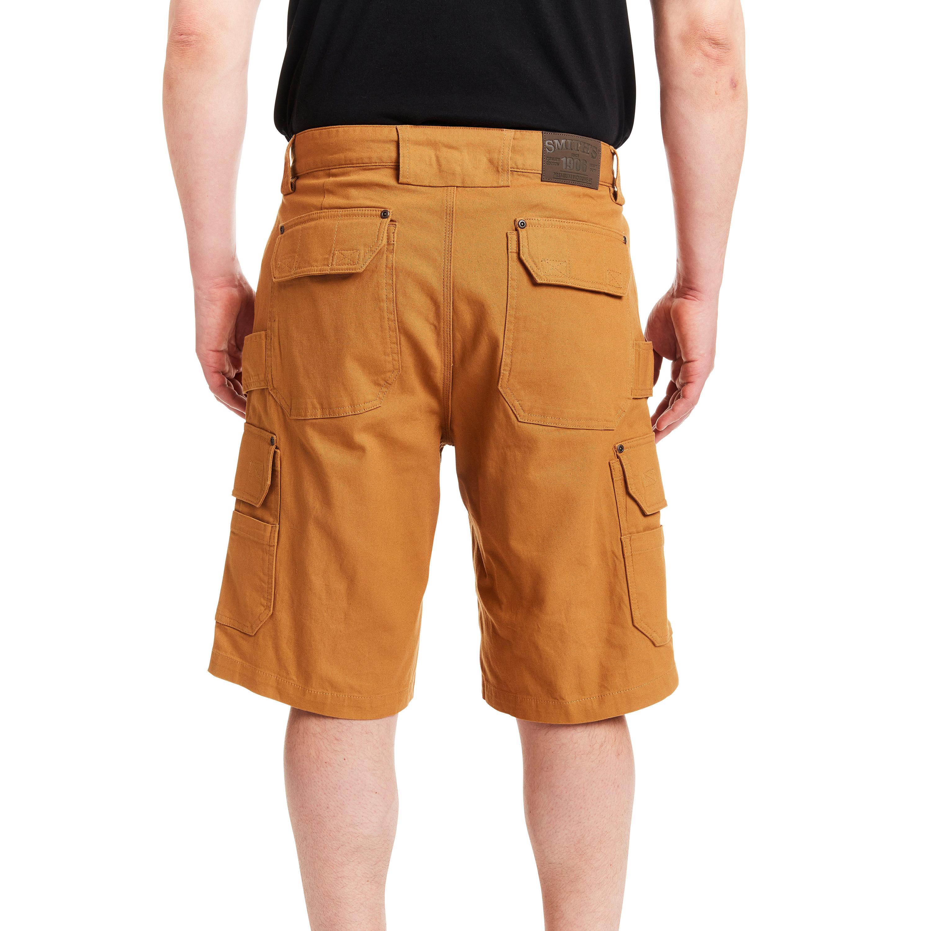 Shorts de Carga de Lona Marrón Arcilla para Hombre de Smith's Workwear (Talla: 34) S2955S-CLBR-34