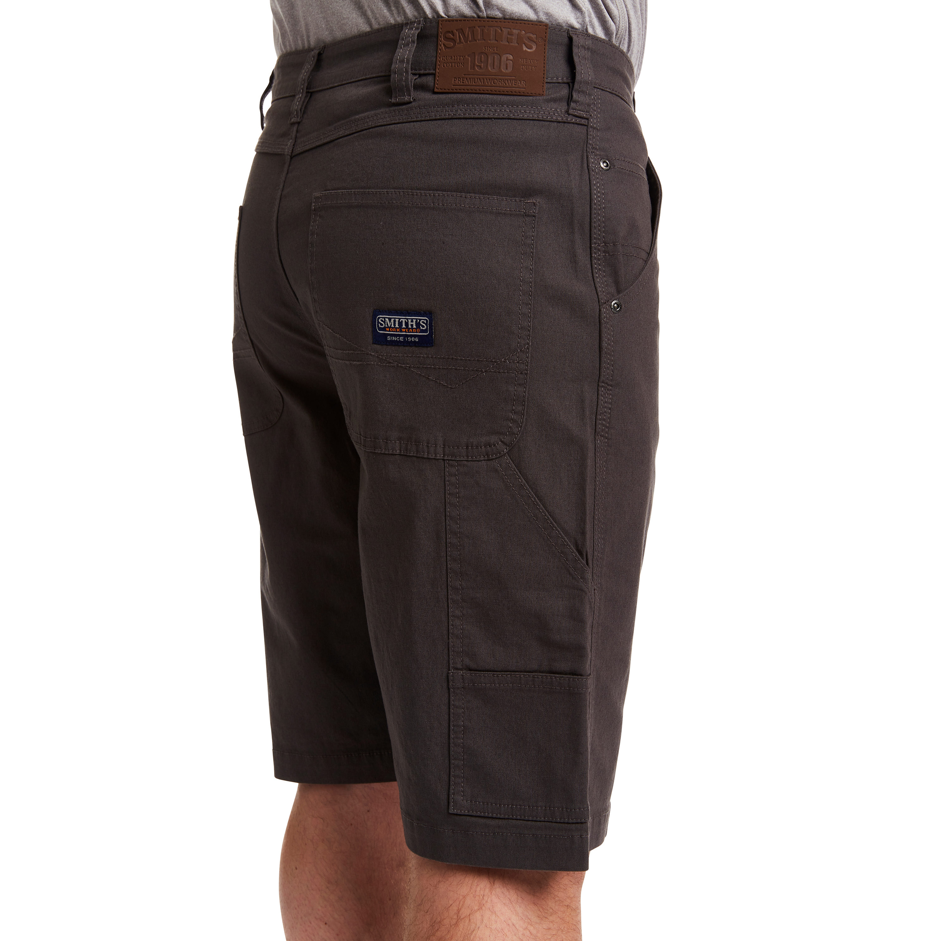 Pantalones cortos de carpintero de lona gris oscuro para hombre de Smith's Workwear (Talla: 40) S2101S-DKGY-40