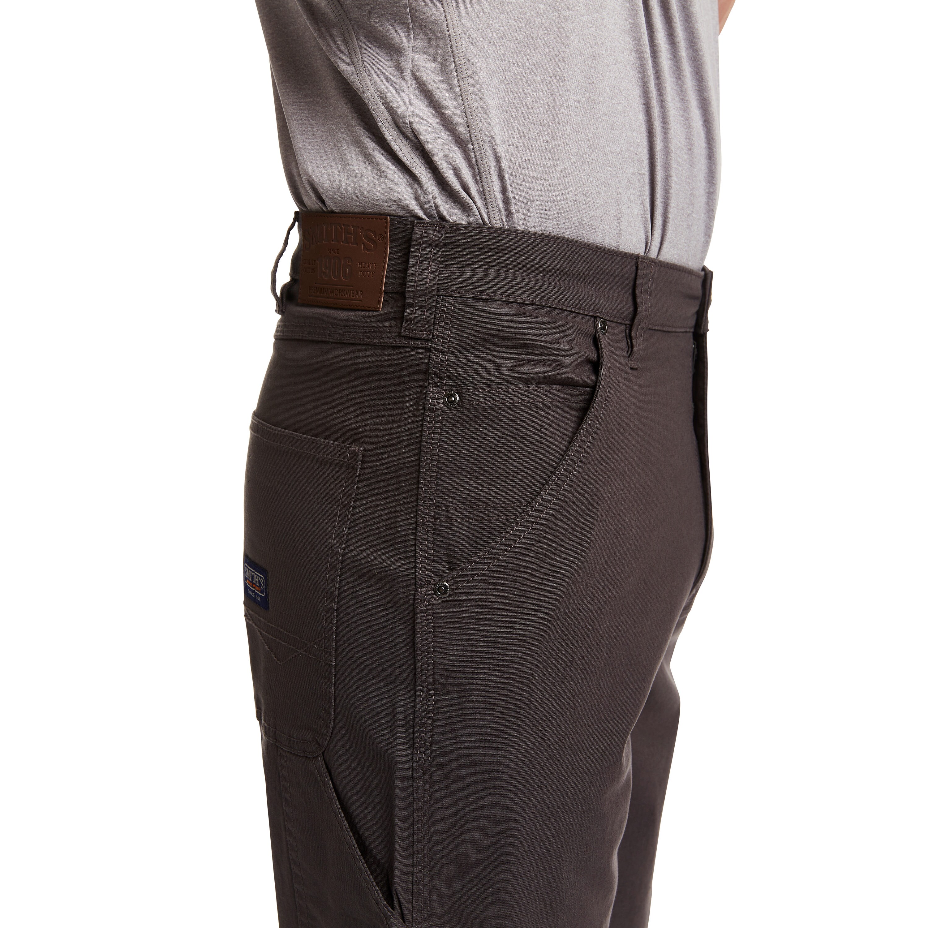 Pantalones cortos de carpintero de lona gris oscuro para hombre de Smith's Workwear (Talla: 40) S2101S-DKGY-40