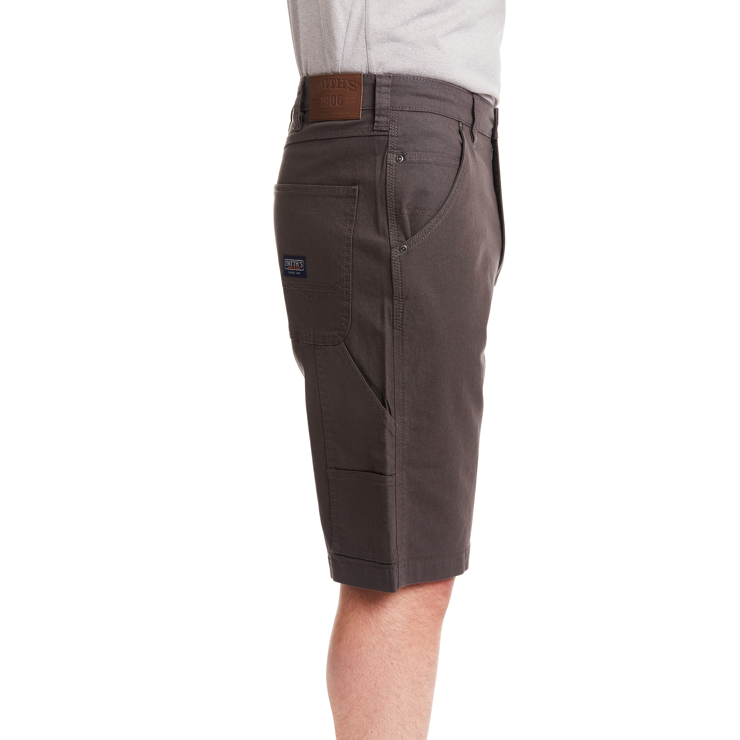 Pantalones cortos de carpintero de lona gris oscuro para hombre de Smith's Workwear (Talla: 40) S2101S-DKGY-40