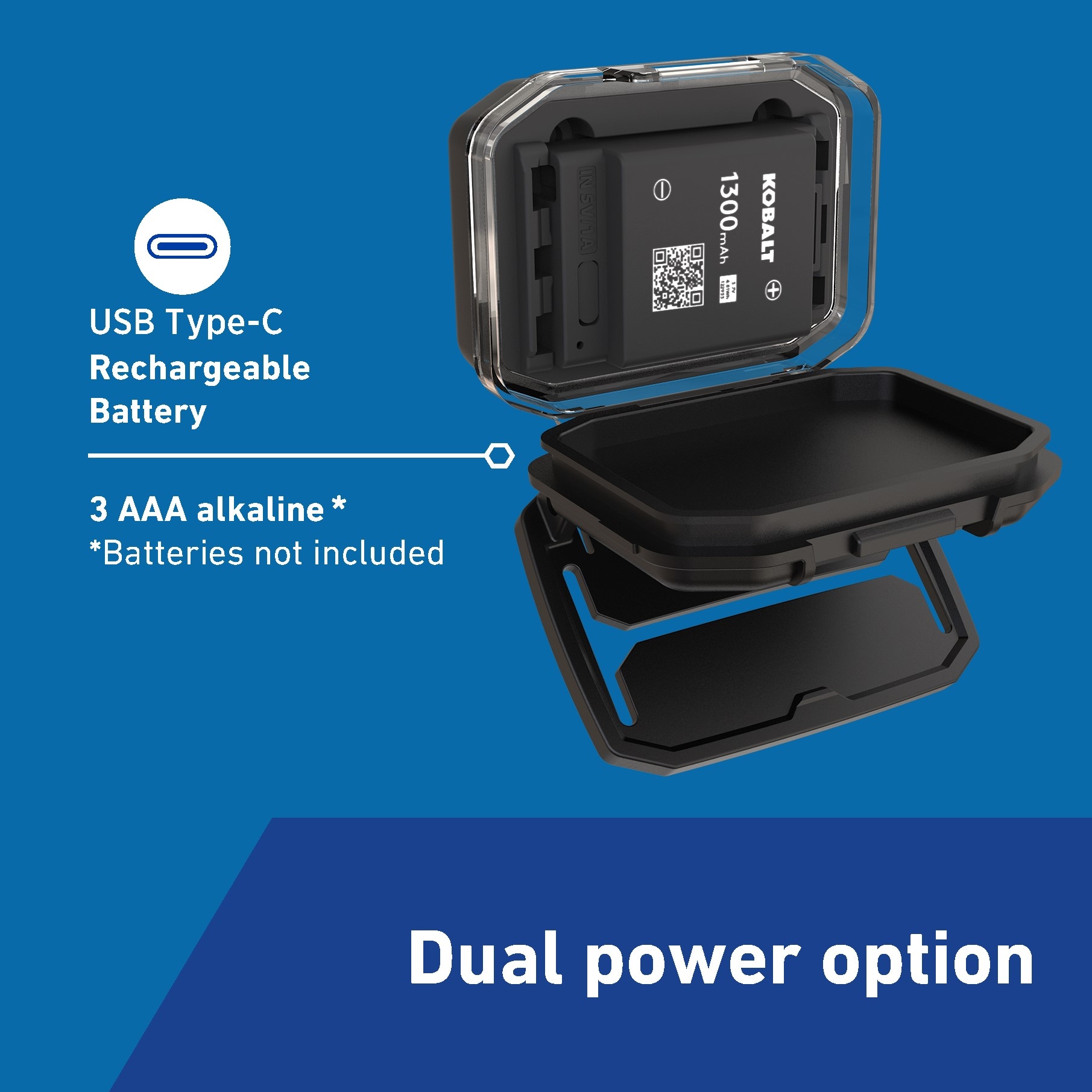 Lámpara frontal LED Kobalt de 850 lúmenes con batería recargable incluida KH850DP