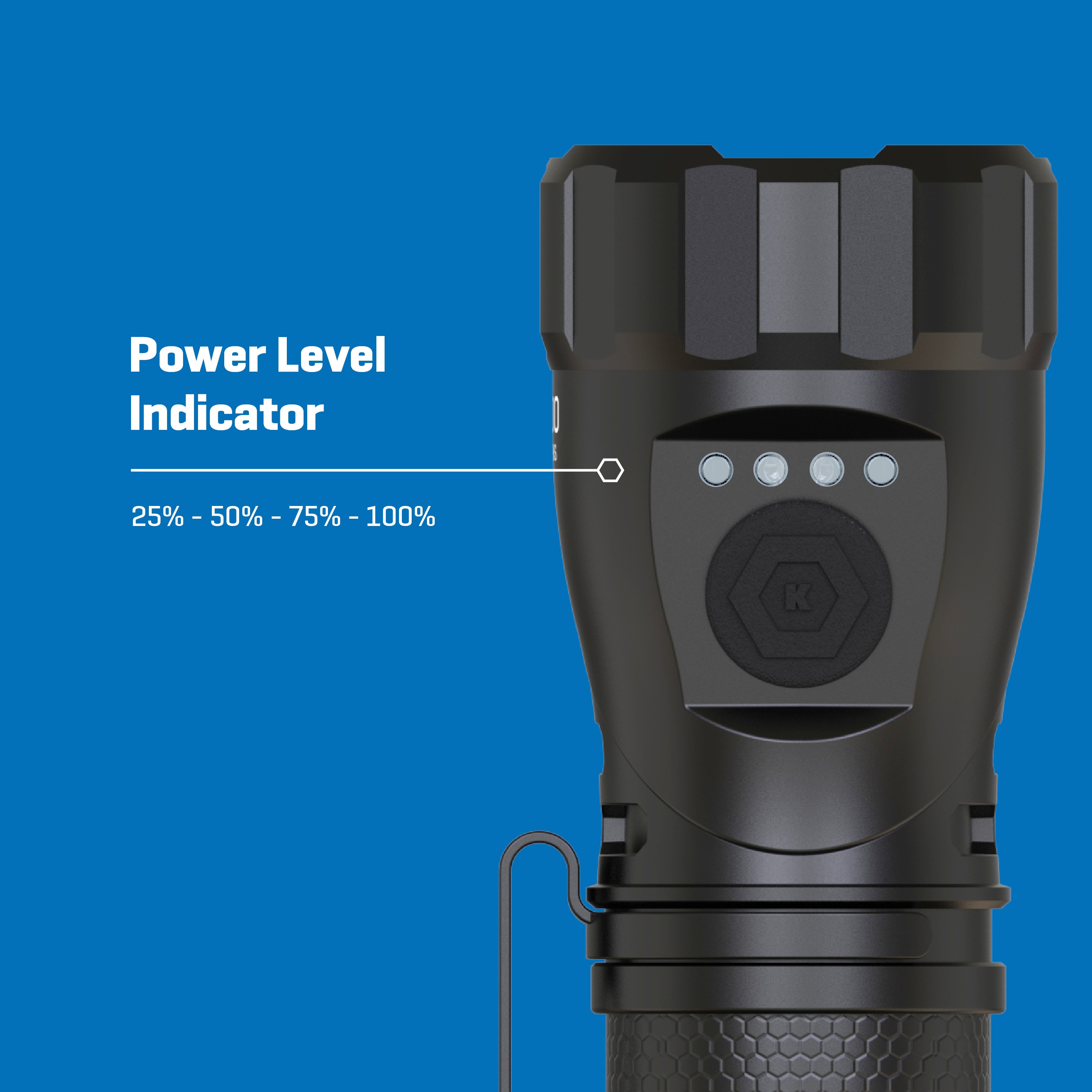 Linterna de mano con luz LED de 1000 lúmenes y 4 modos, incluye baterías recargables Kobalt