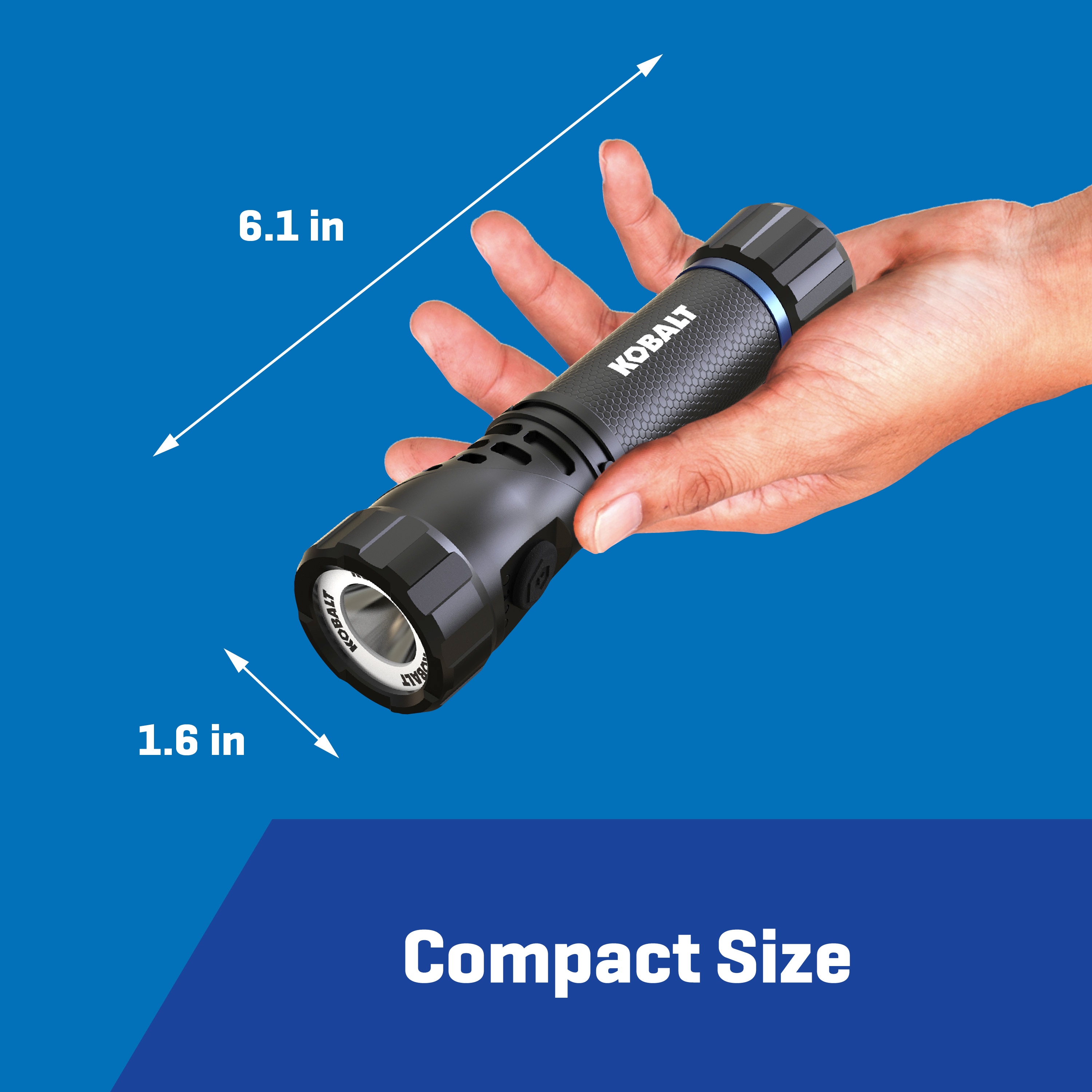 Linterna de mano con luz LED de 1000 lúmenes y 4 modos, incluye baterías recargables Kobalt