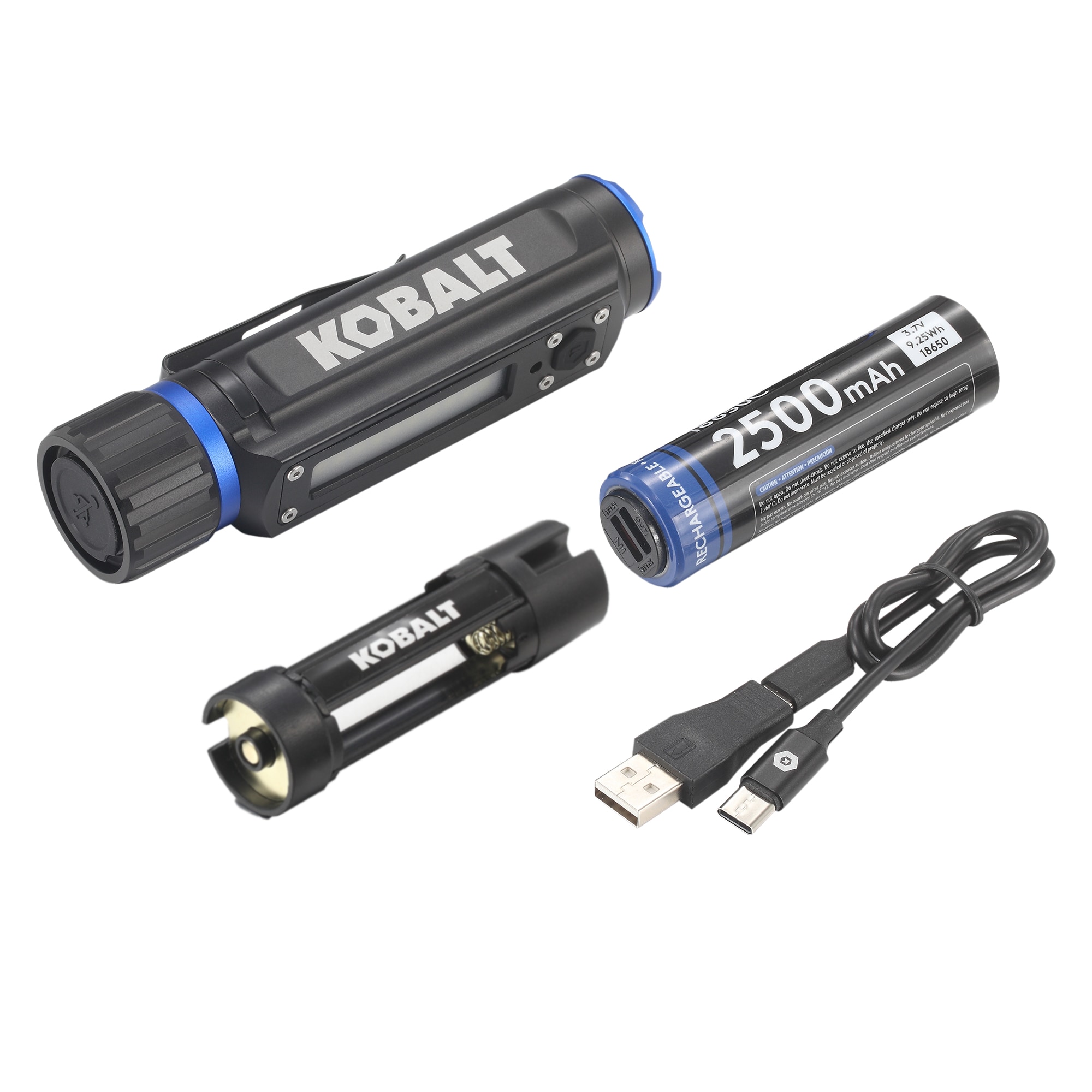 Linterna LED Kobalt de 1000 lúmenes con 5 modos y baterías recargables incluidas
