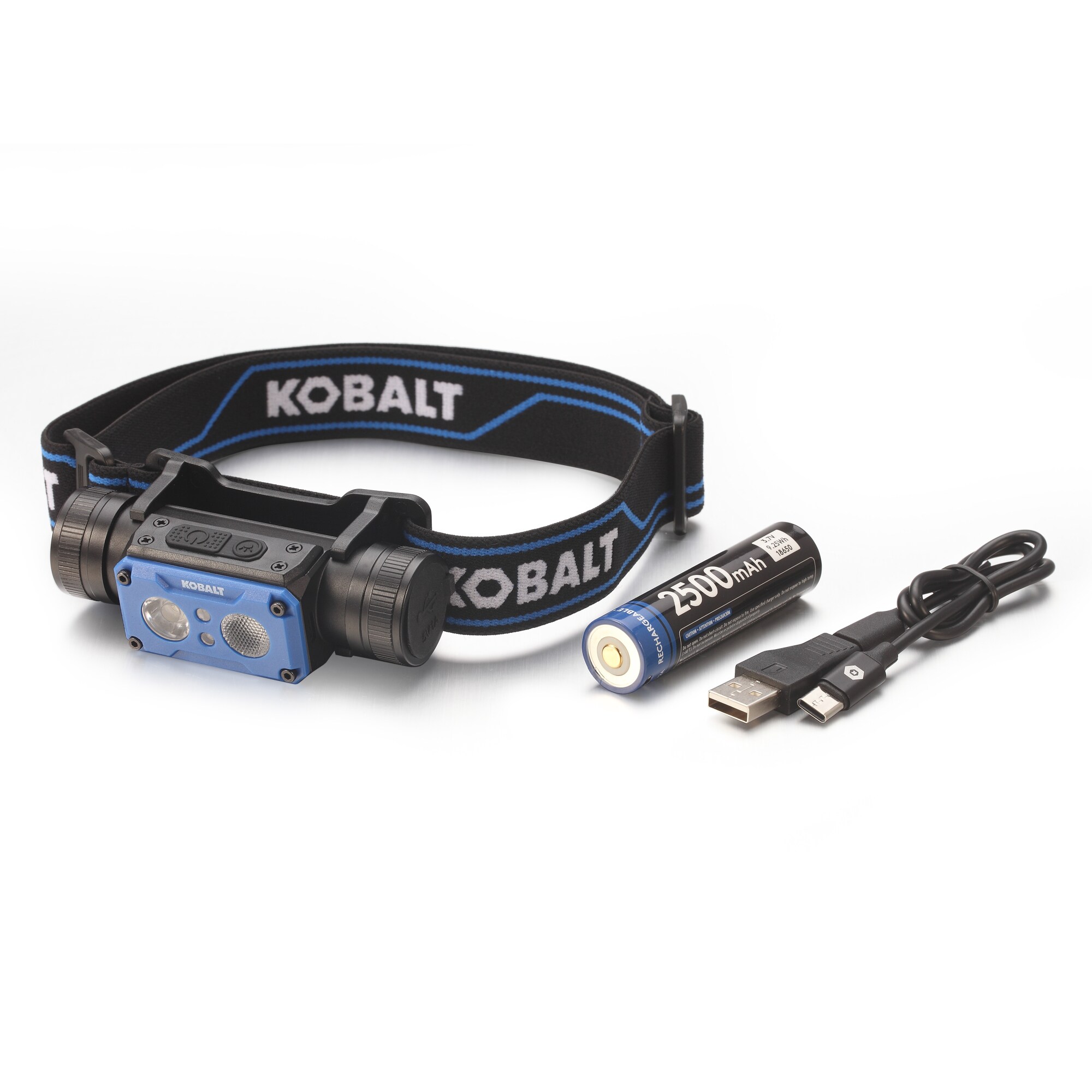 Lámpara de cabeza LED Kobalt de 1200 lúmenes con batería recargable incluida