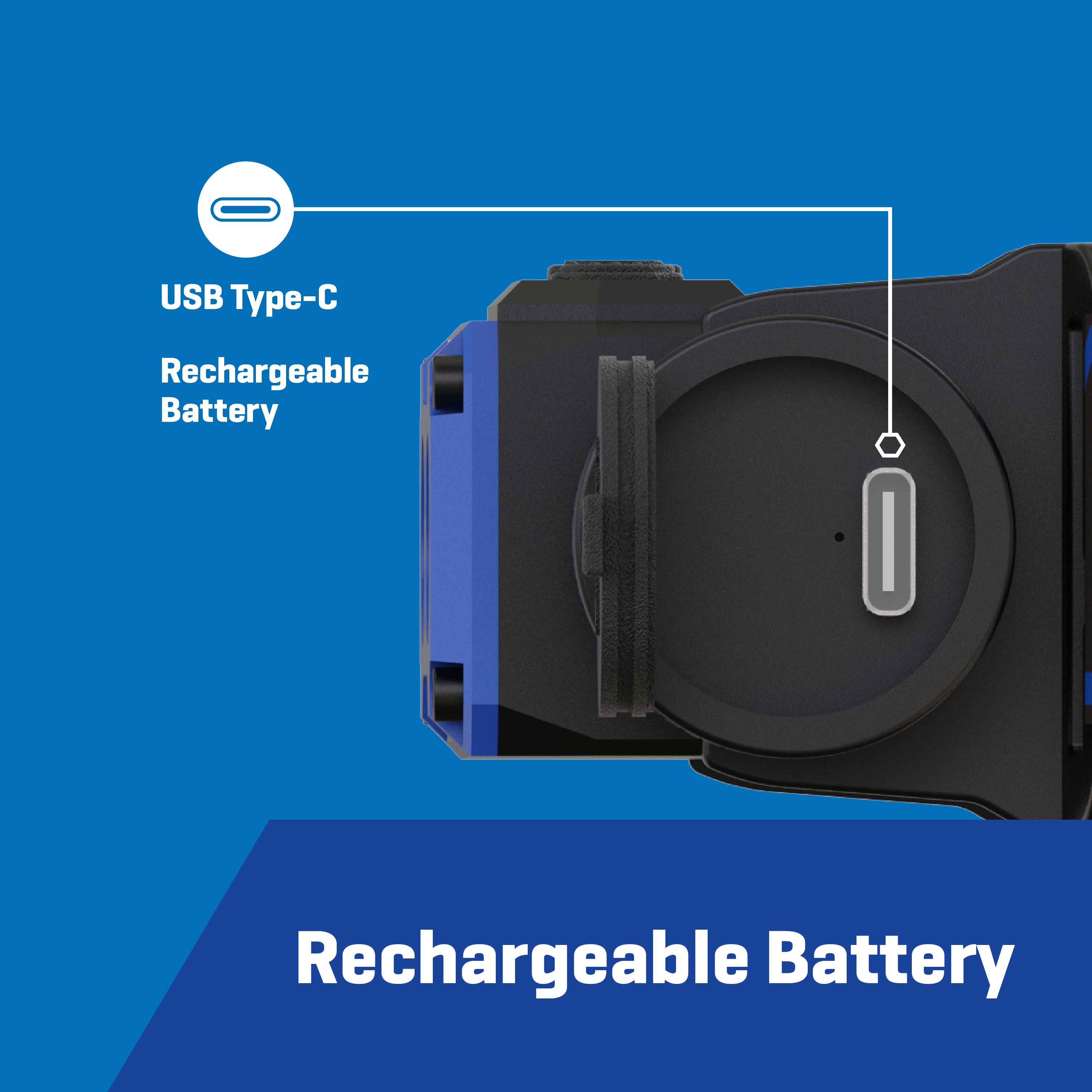 Lámpara de cabeza LED Kobalt de 1200 lúmenes con batería recargable incluida