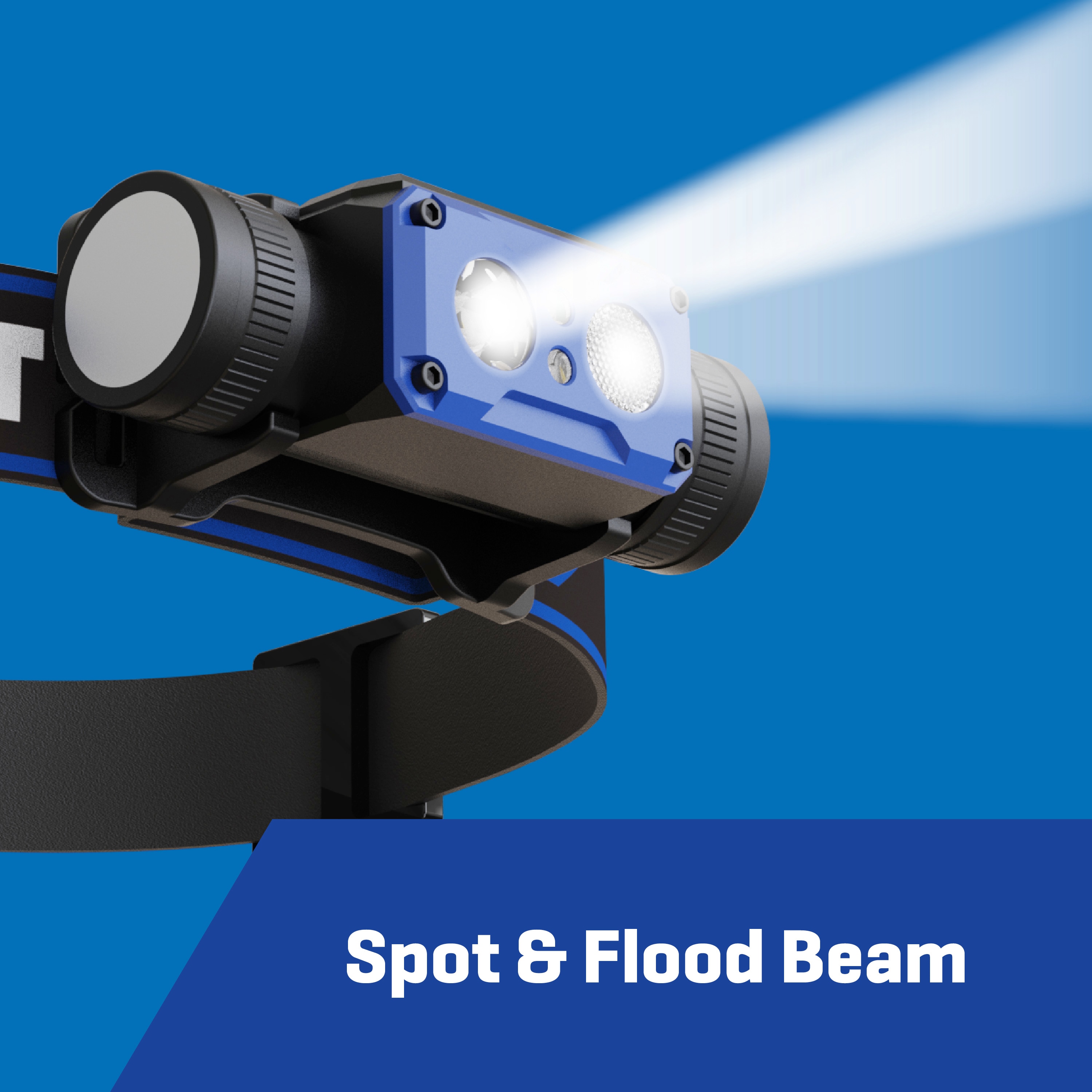 Lámpara de cabeza LED Kobalt de 1200 lúmenes con batería recargable incluida
