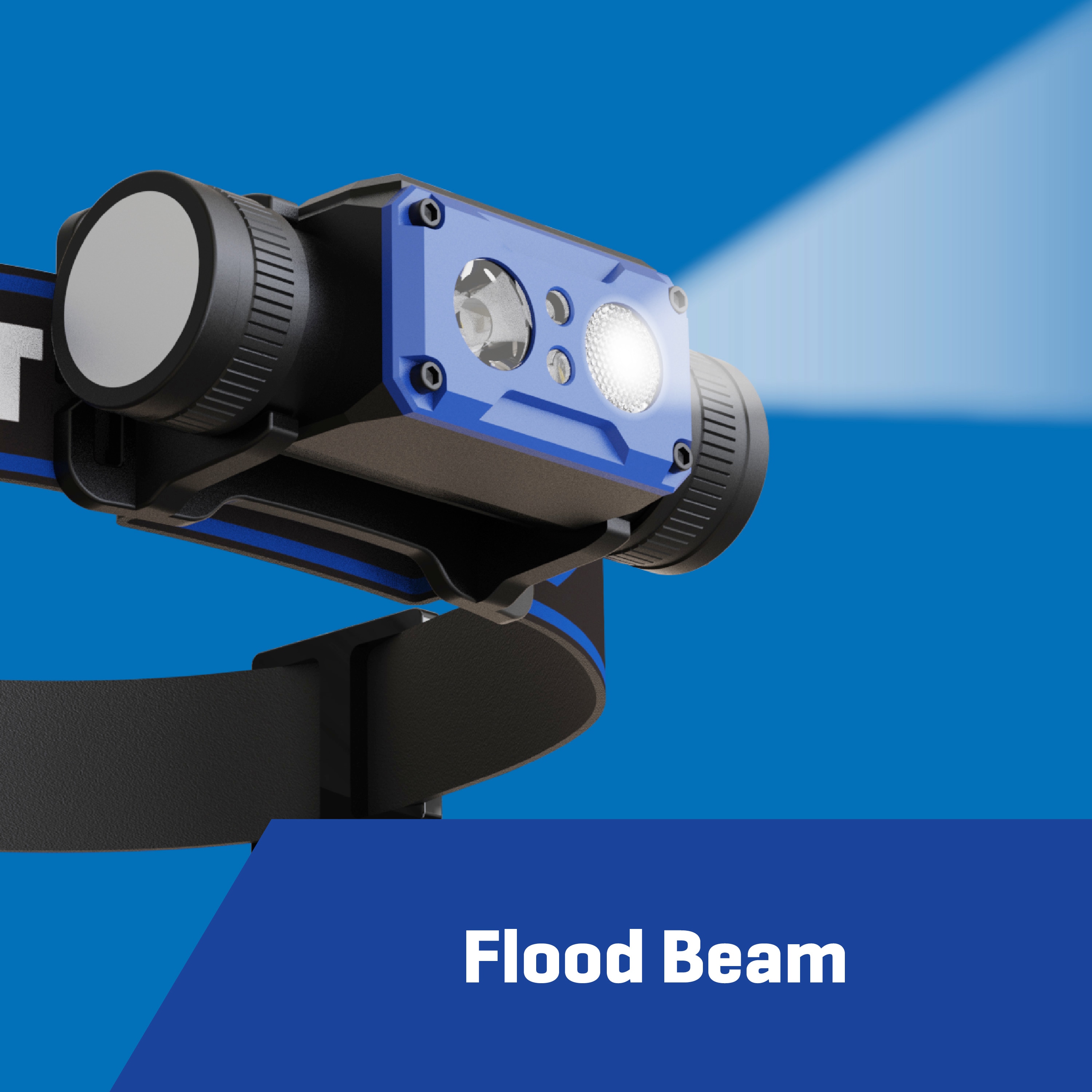 Lámpara de cabeza LED Kobalt de 1200 lúmenes con batería recargable incluida