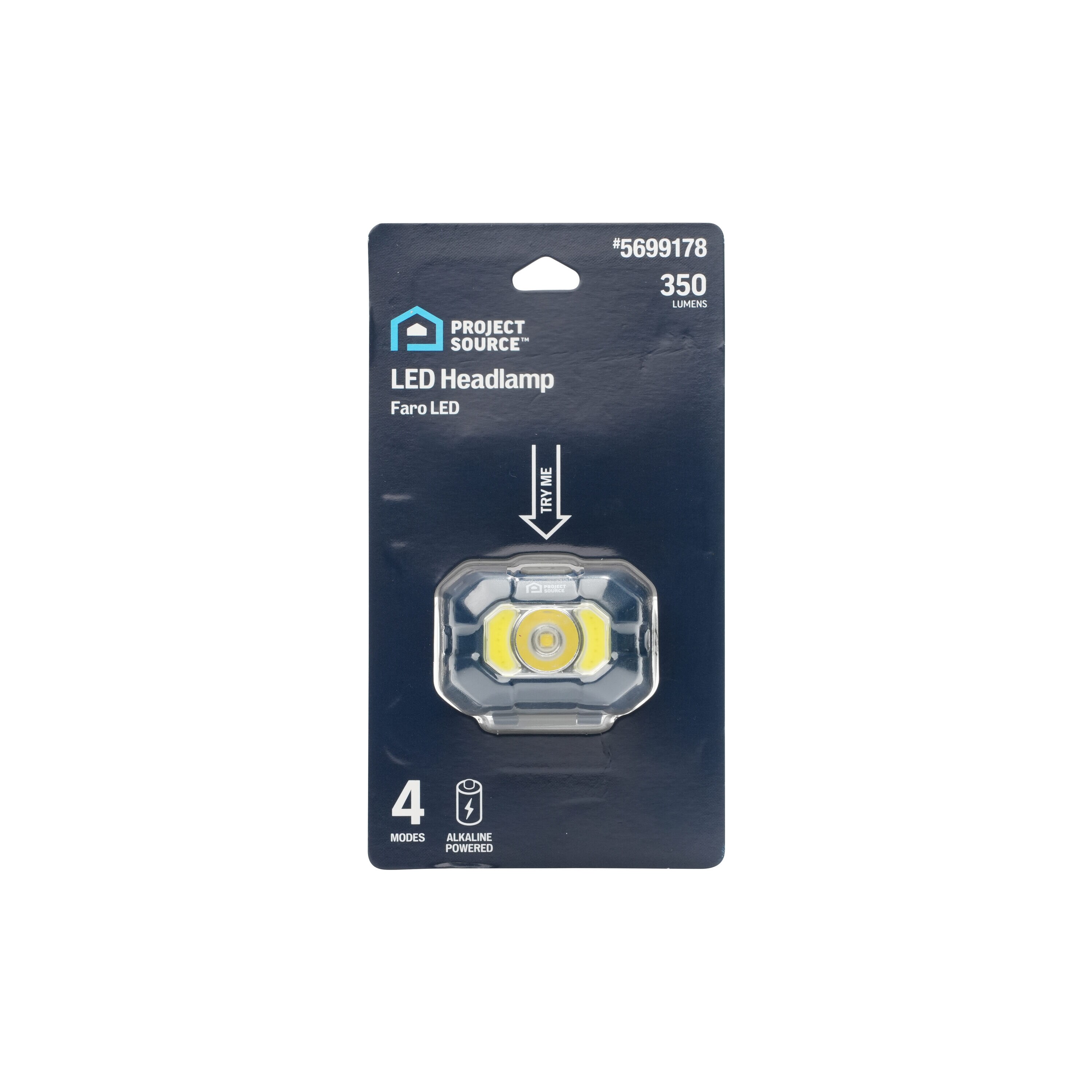Linterna frontal LED de 350 lúmenes con función de pivote y batería incluida - Modelo 52268