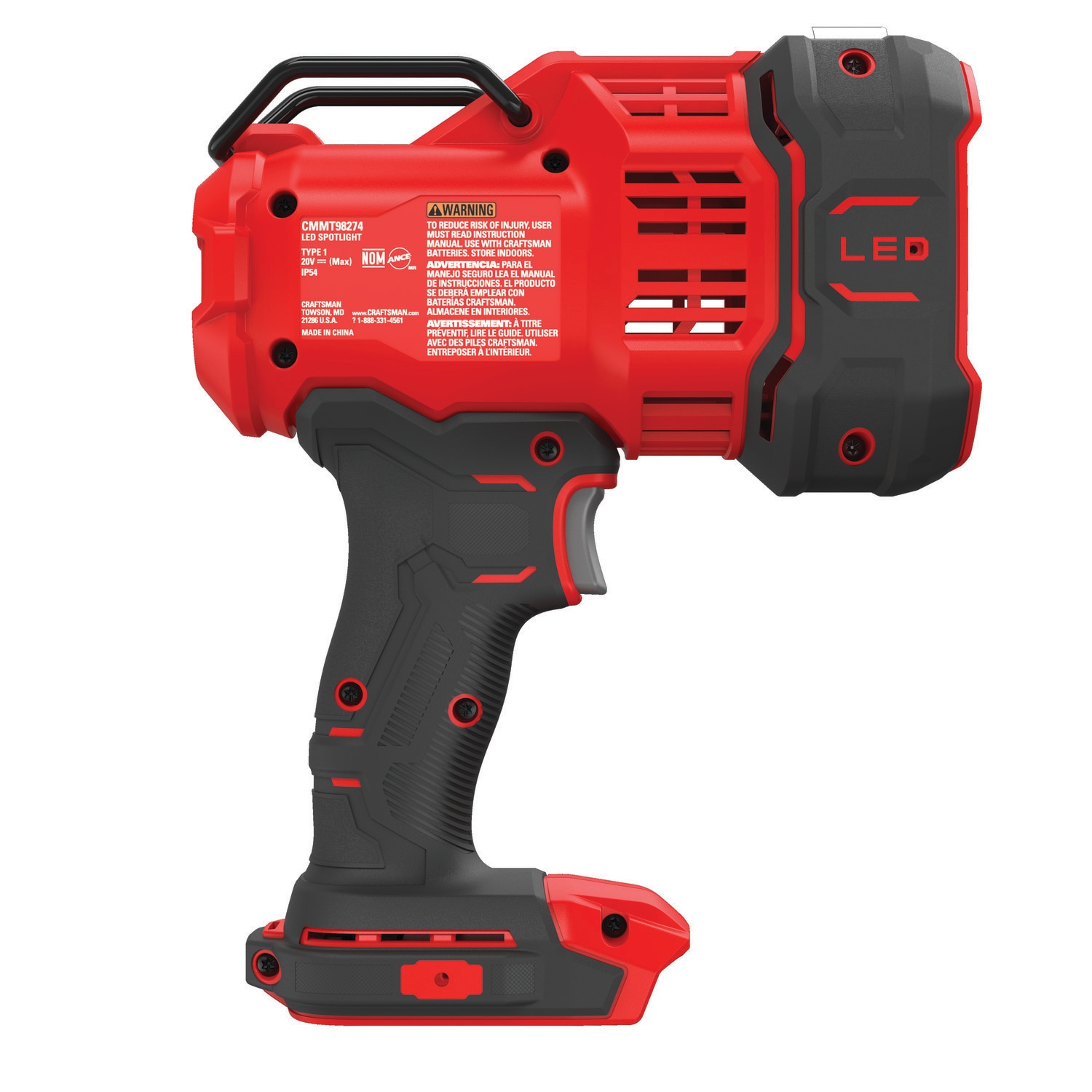 Linterna recargable inalámbrica de 2500 lúmenes con batería de iones de litio de 20 voltios CRAFTSMAN V20 (sólo herramienta) CMCL060B
