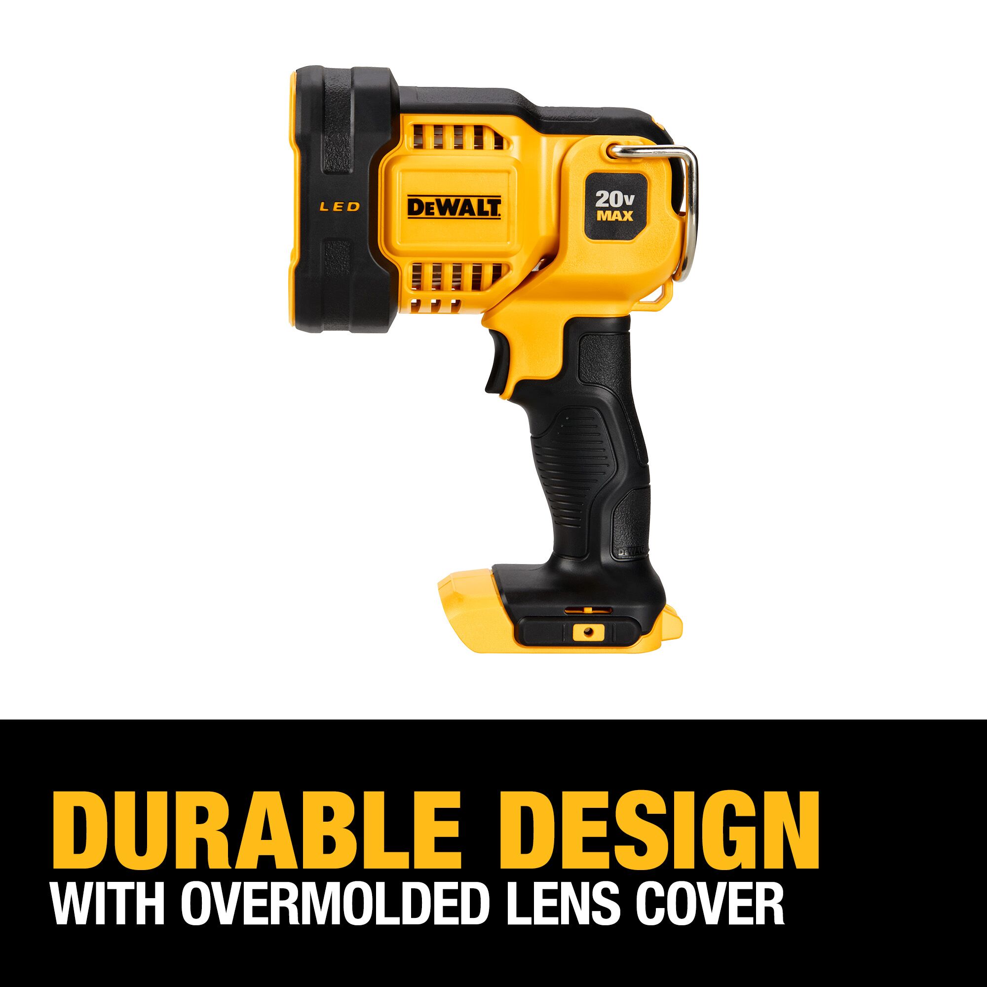 Linterna recargable de herramienta eléctrica sin cable DEWALT de 20 voltios máximo de ion de litio (Li-ion) con 1000 lúmenes de LED (solo herramienta) DCL043.