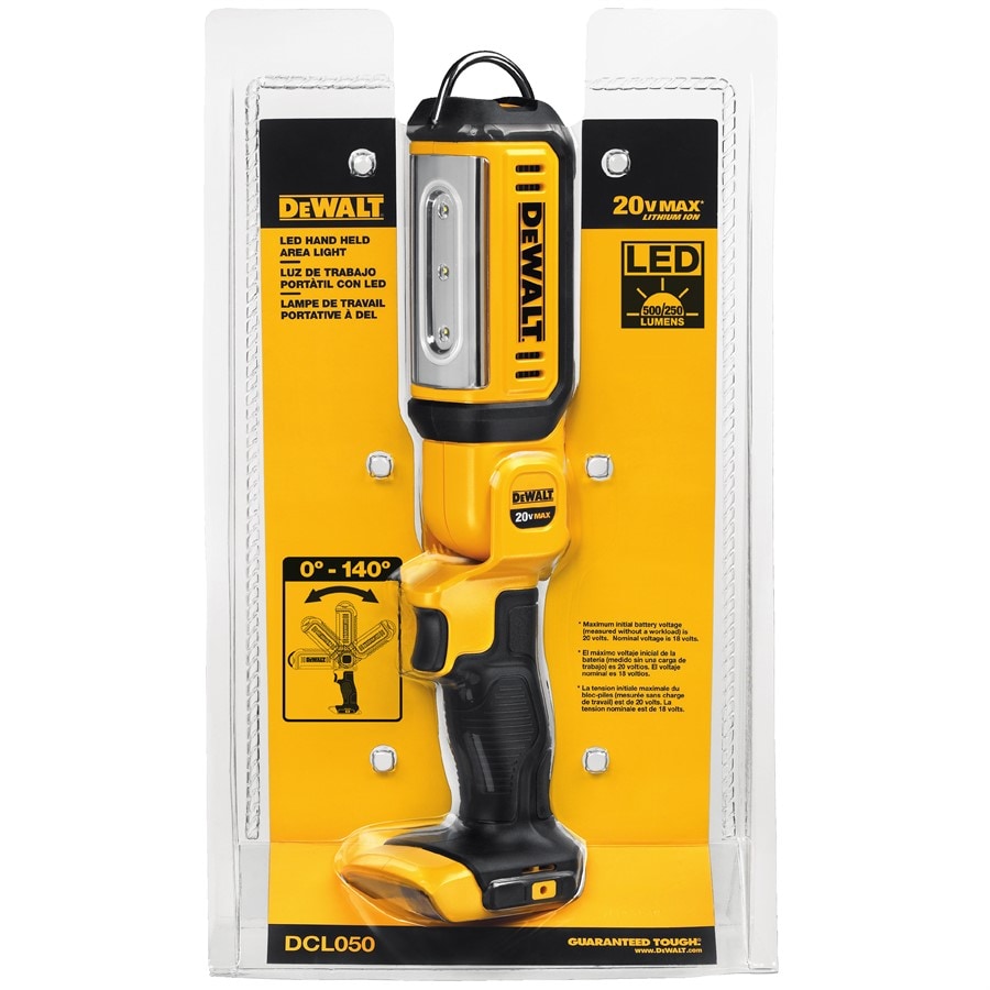 Linterna recargable de herramienta eléctrica inalámbrica DEWALT de 500 lúmenes con batería de iones de litio de 20 voltios máximo (Solo herramienta) DCL050